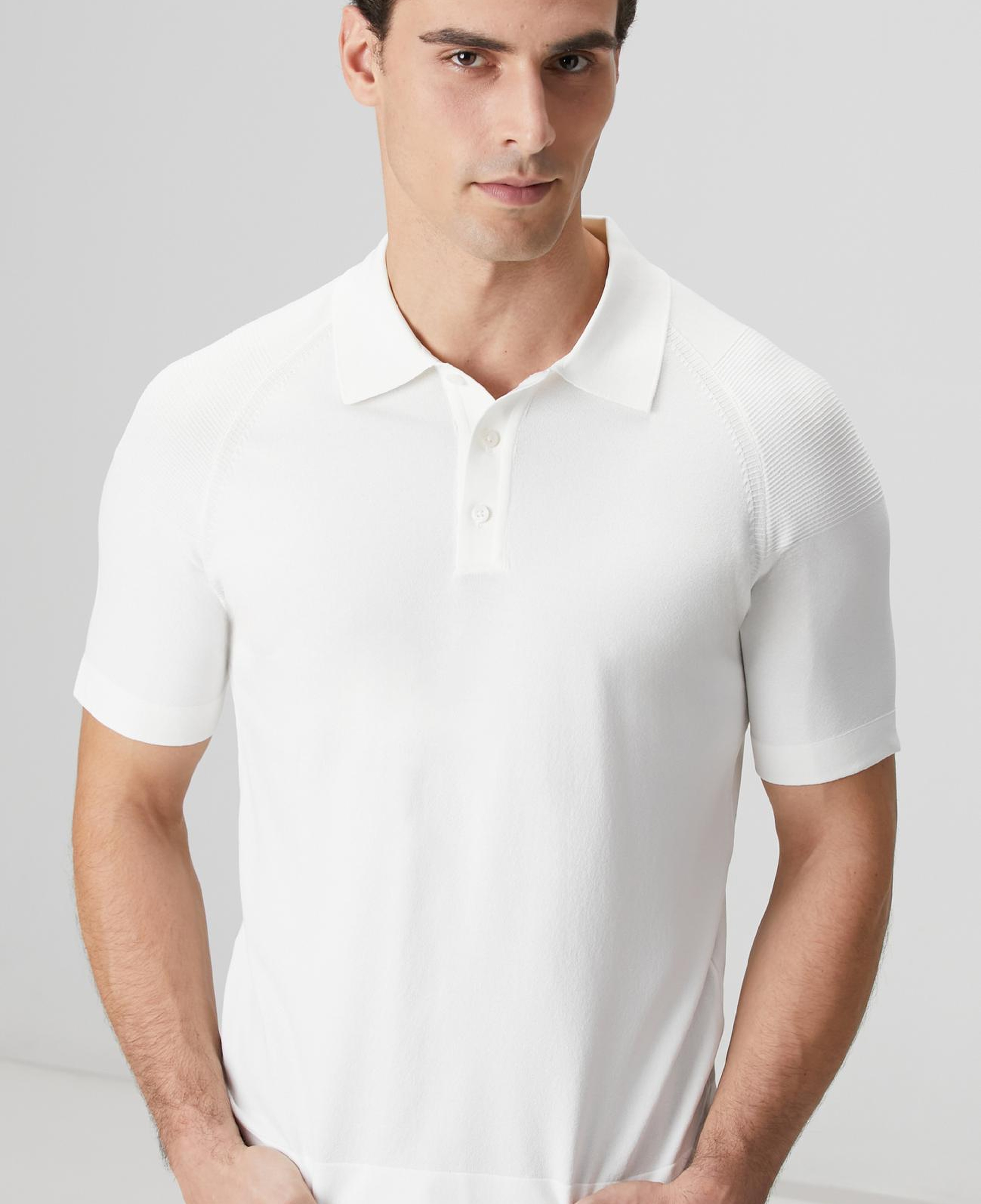 Network Erkek Kırık Beyaz Polo Yaka Triko Kazak