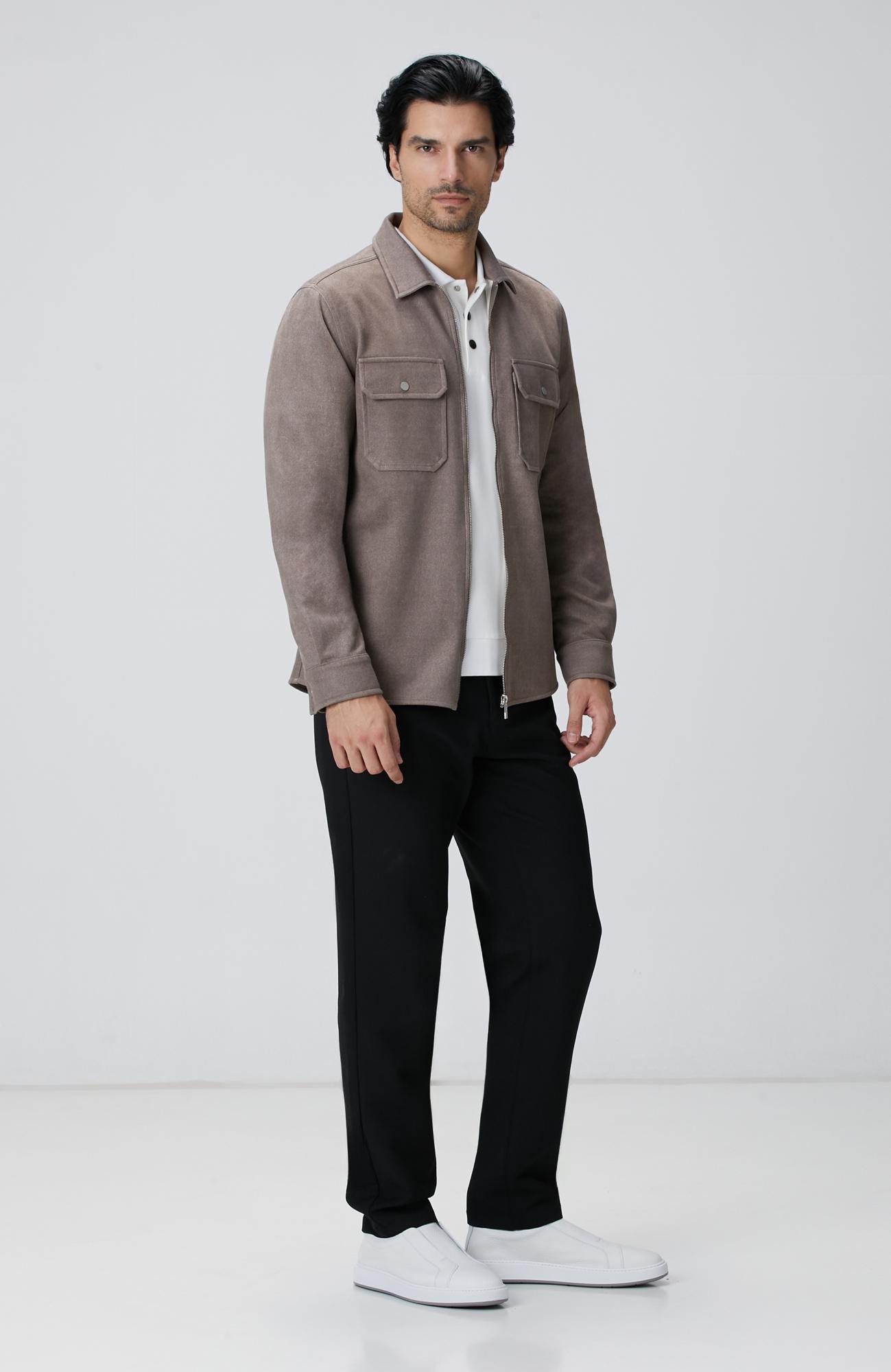 Network Erkek Vizon Süet Görünümlü Dış Gömlek