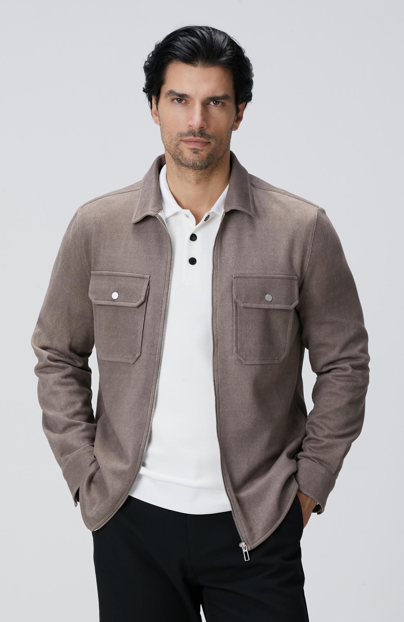 Network Erkek Vizon Süet Görünümlü Dış Gömlek