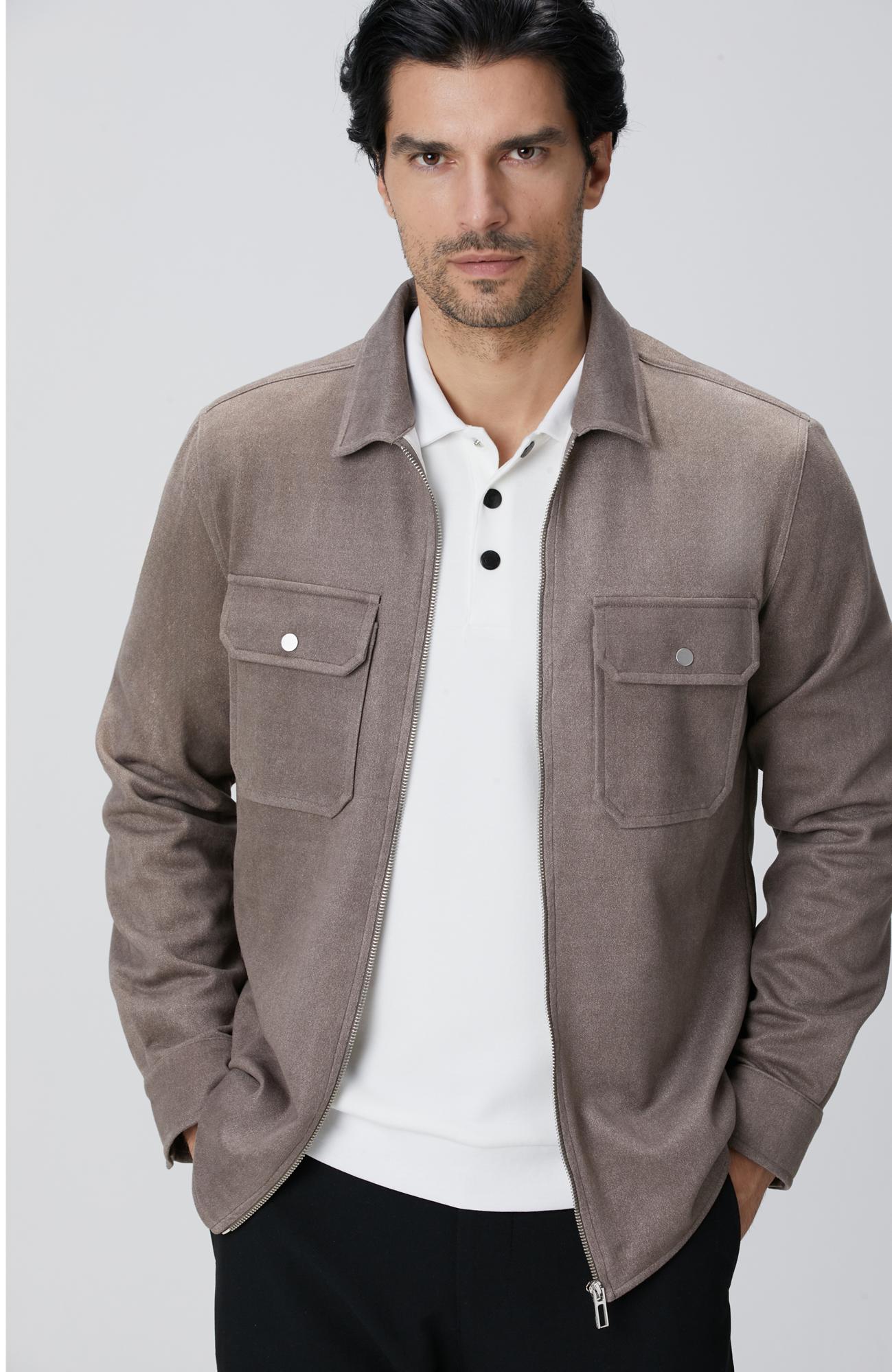 Network Erkek Vizon Süet Görünümlü Dış Gömlek