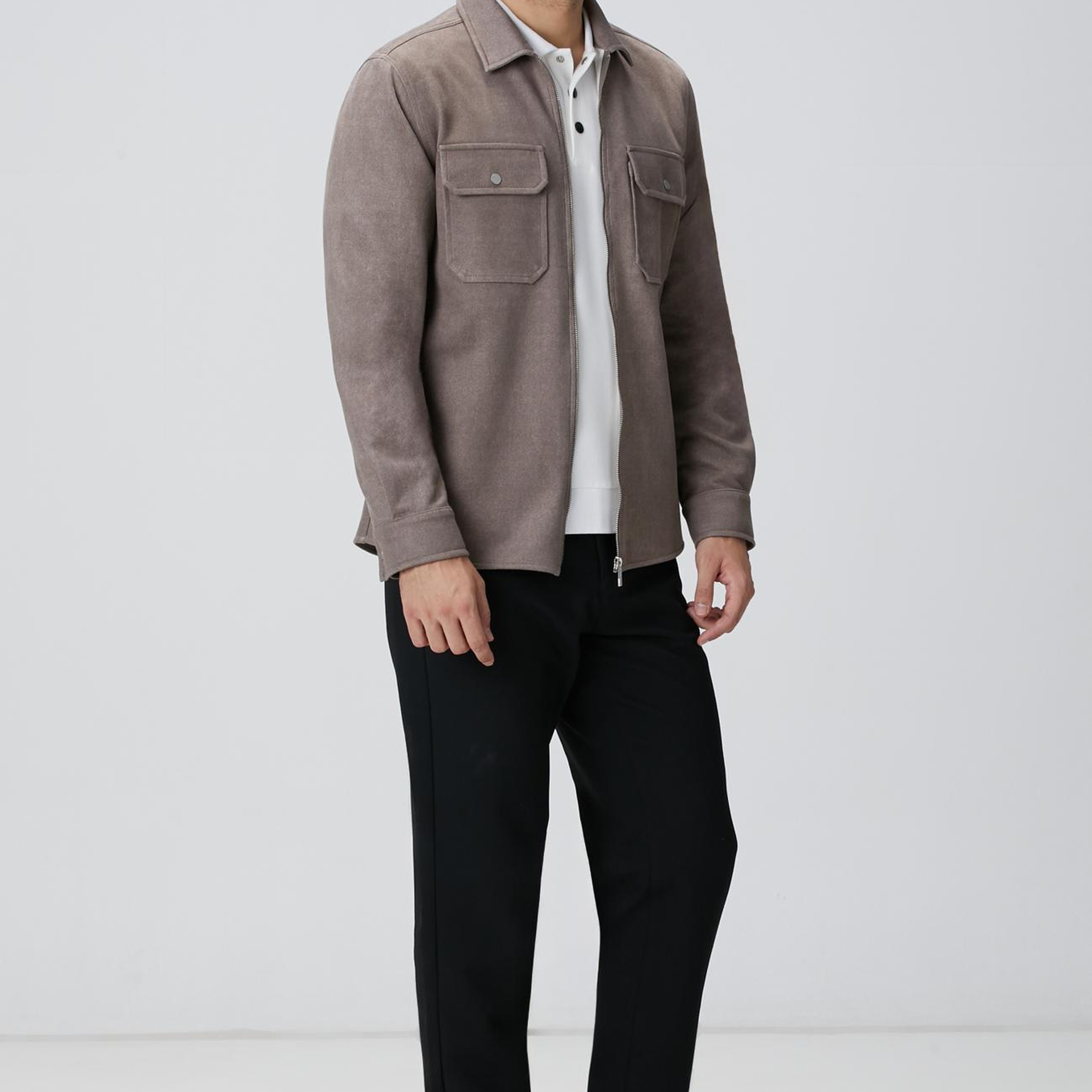 Network Erkek Vizon Süet Görünümlü Dış Gömlek