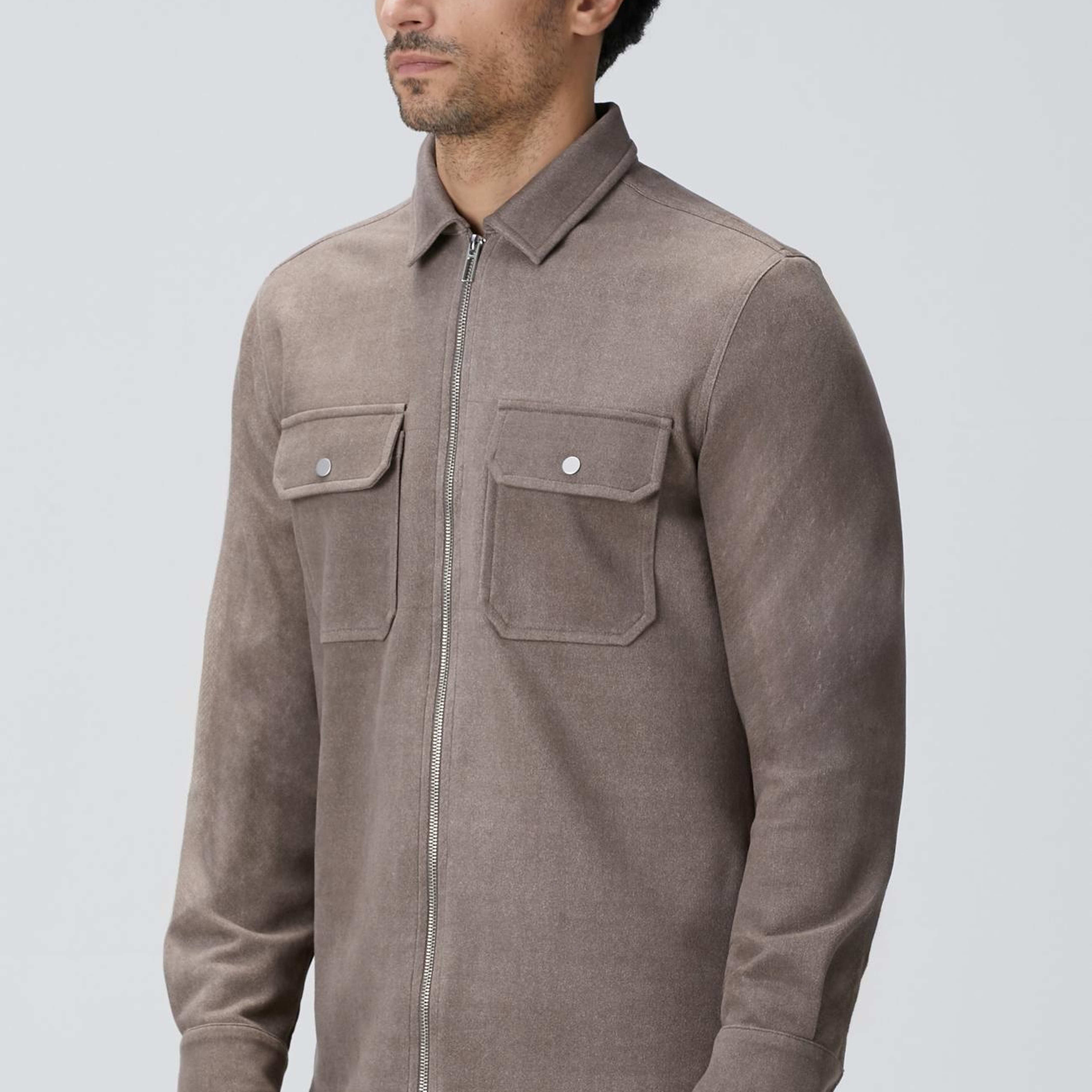 Network Erkek Vizon Süet Görünümlü Dış Gömlek