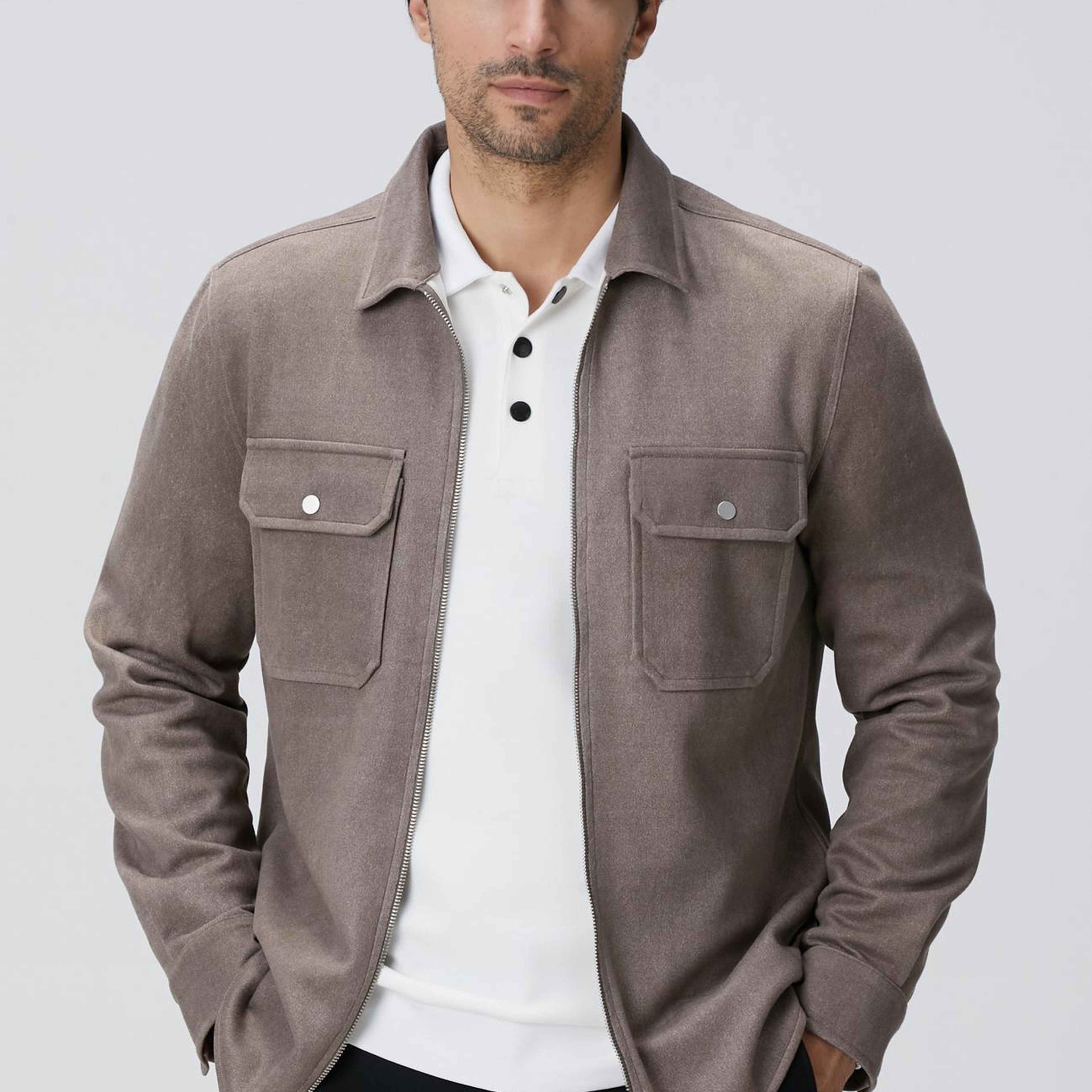 Network Erkek Vizon Süet Görünümlü Dış Gömlek