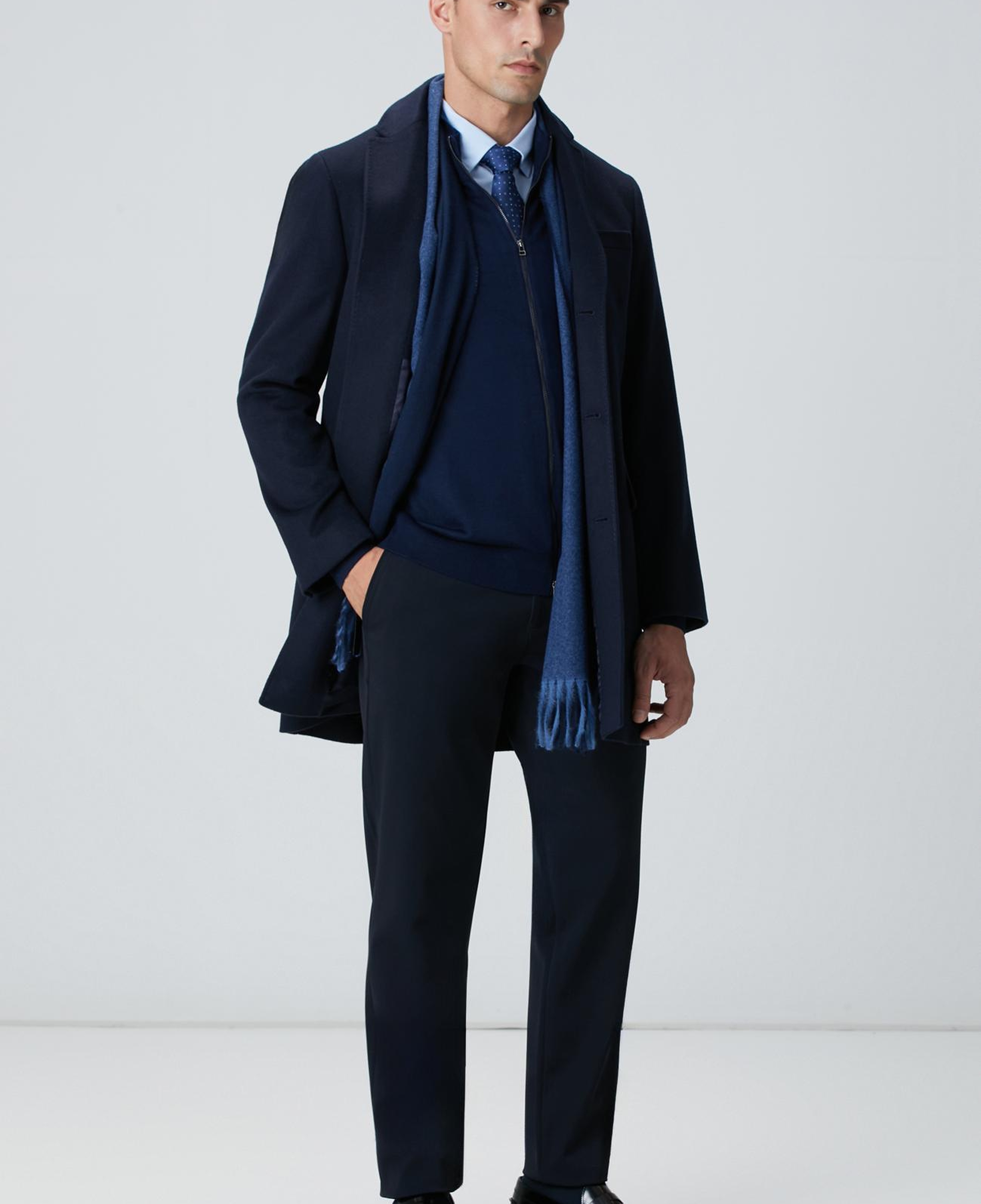 Network Erkek Lacivert Yün Karışımlı Triko Hırka