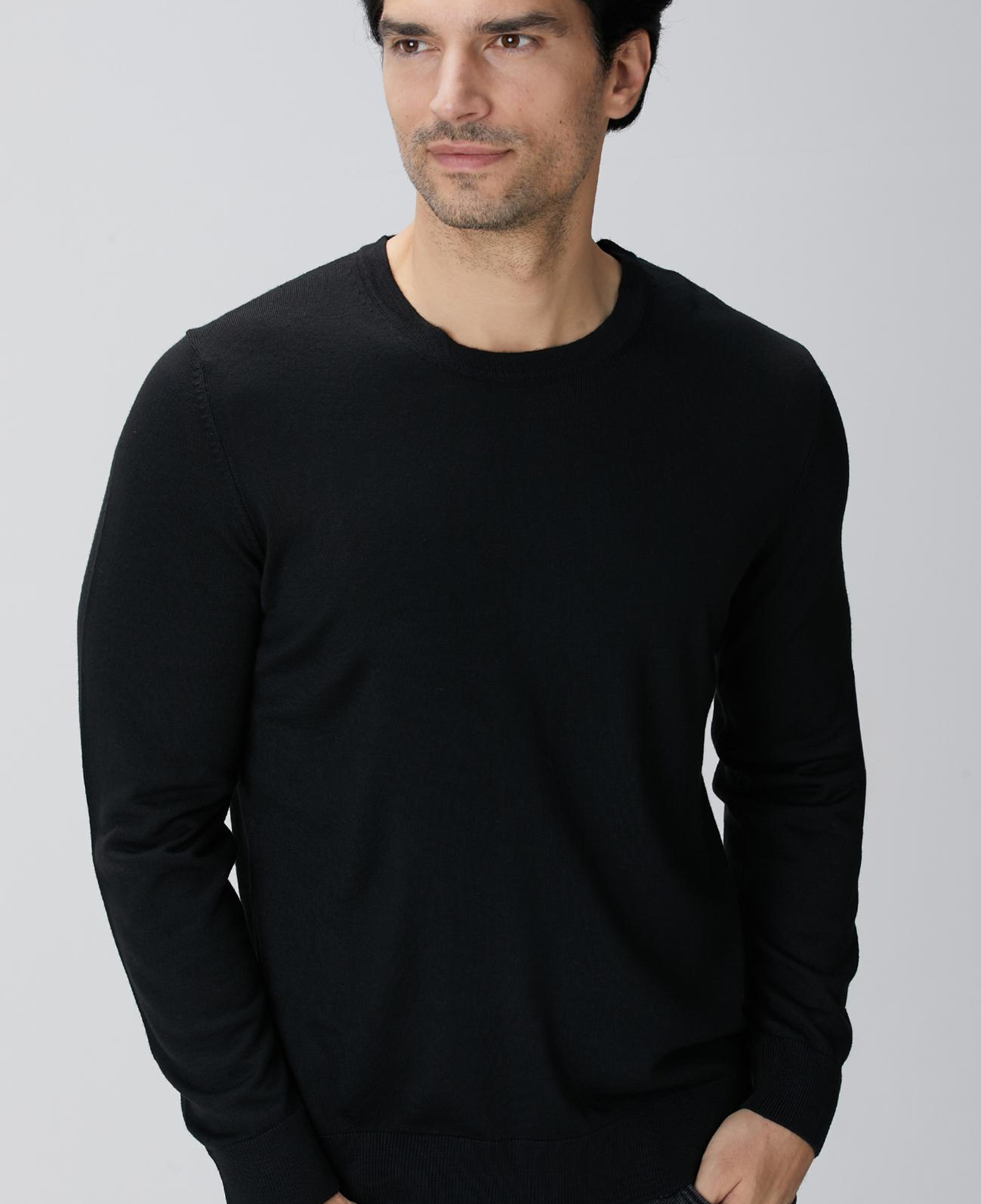 Network Erkek Siyah Yün Karışımlı Triko Kazak