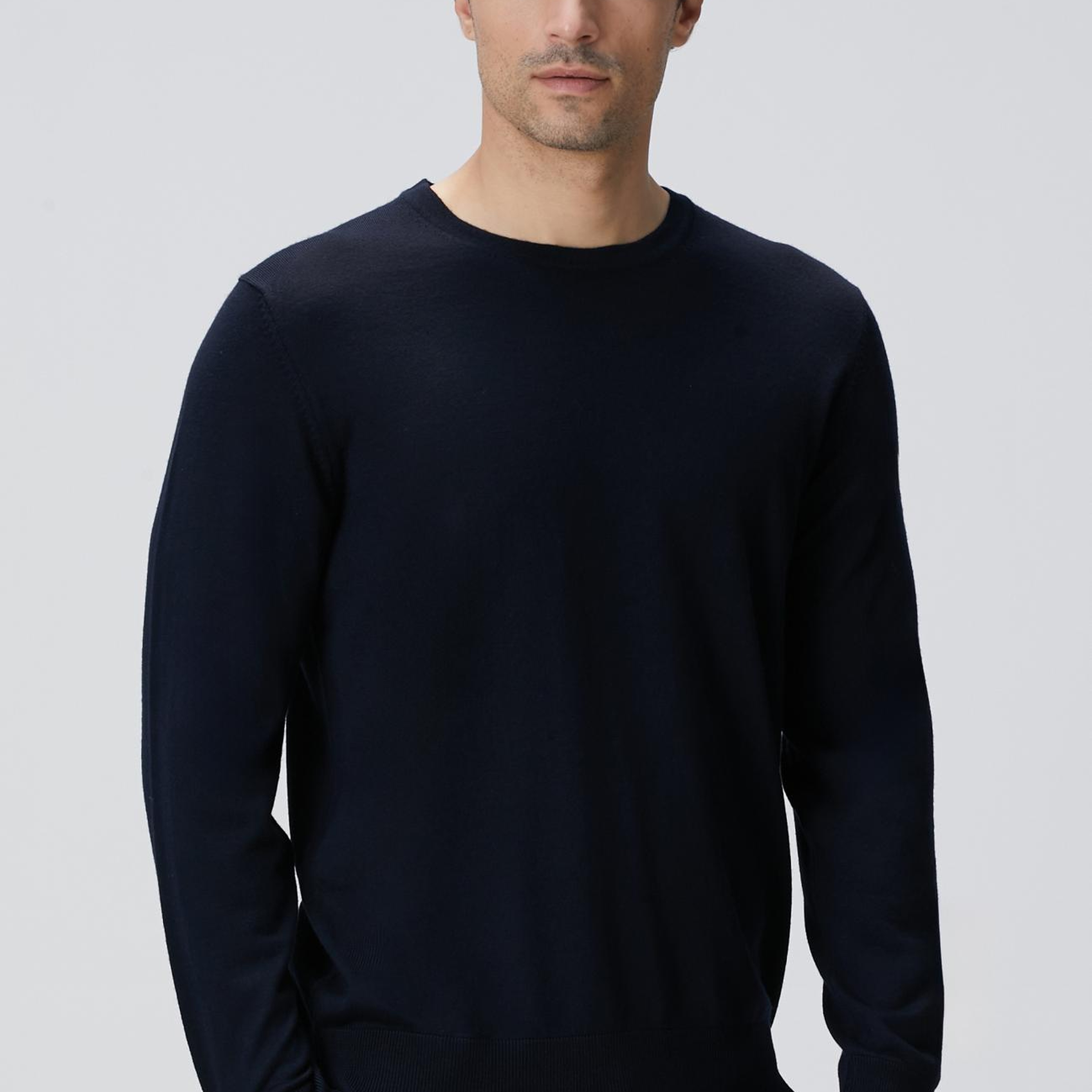 Network Erkek Lacivert Yün Karışımlı Triko Kazak