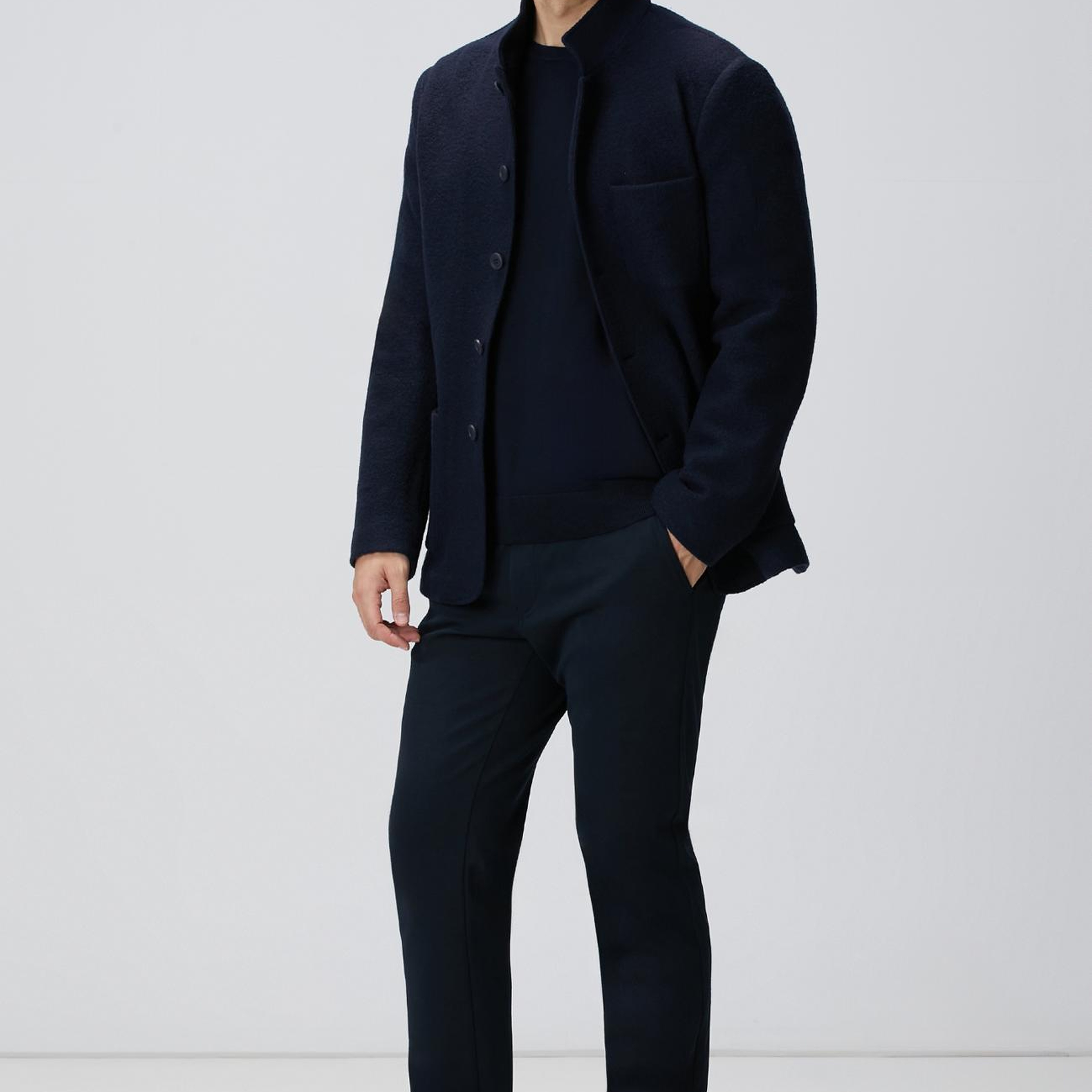 Network Erkek Lacivert Yün Karışımlı Triko Kazak