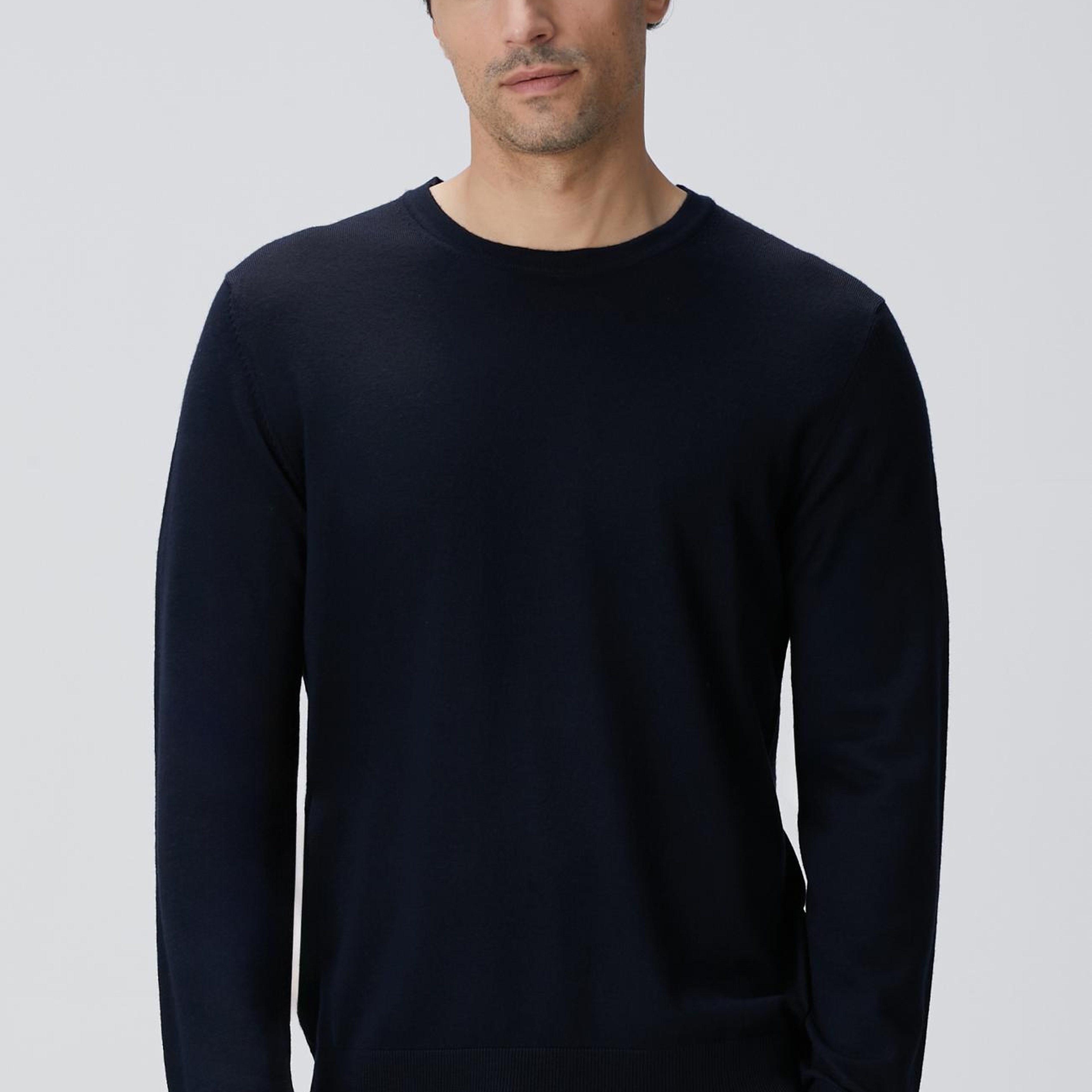 Network Erkek Lacivert Yün Karışımlı Triko Kazak