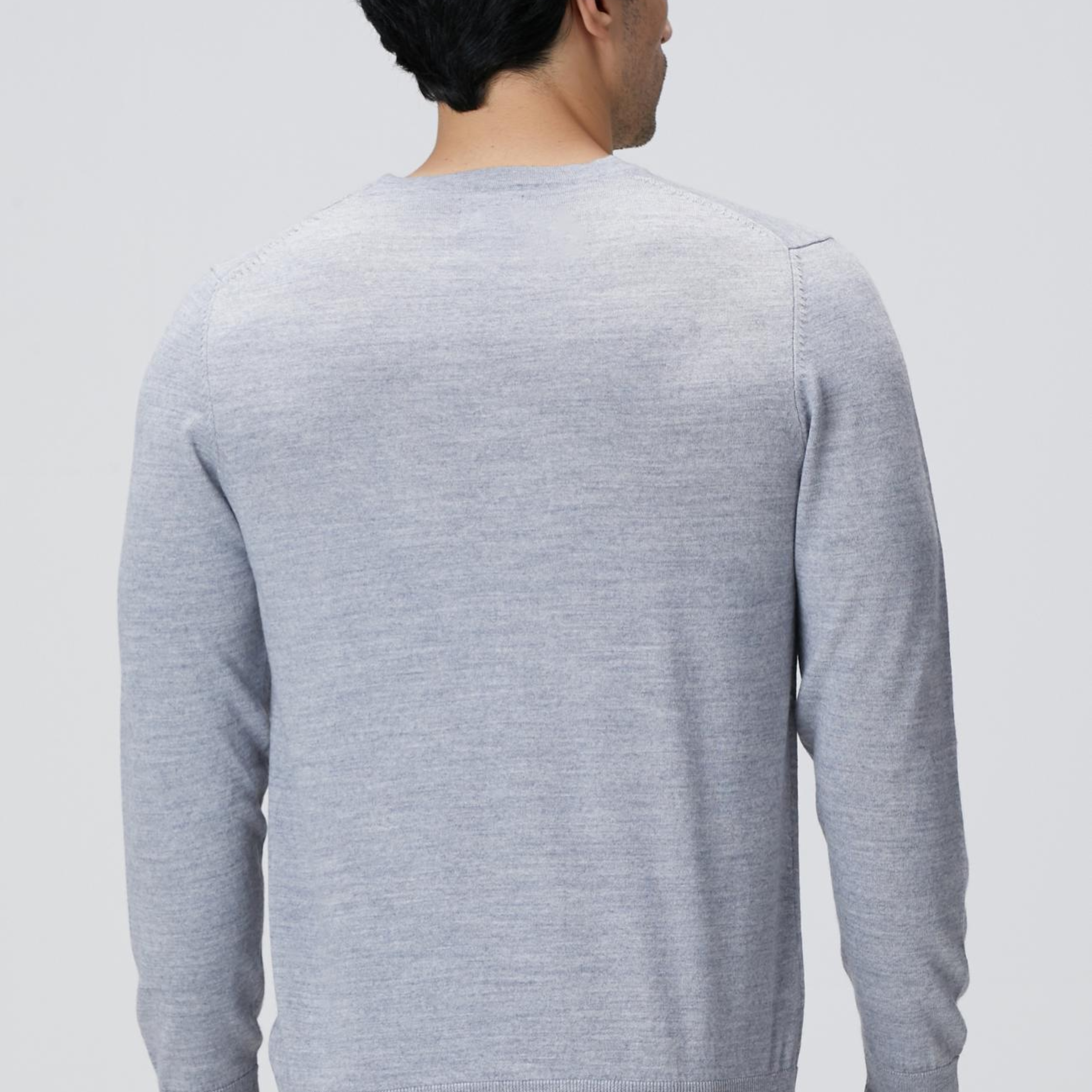 Network Erkek Gri Melanj Yün Karışımlı Triko Kazak