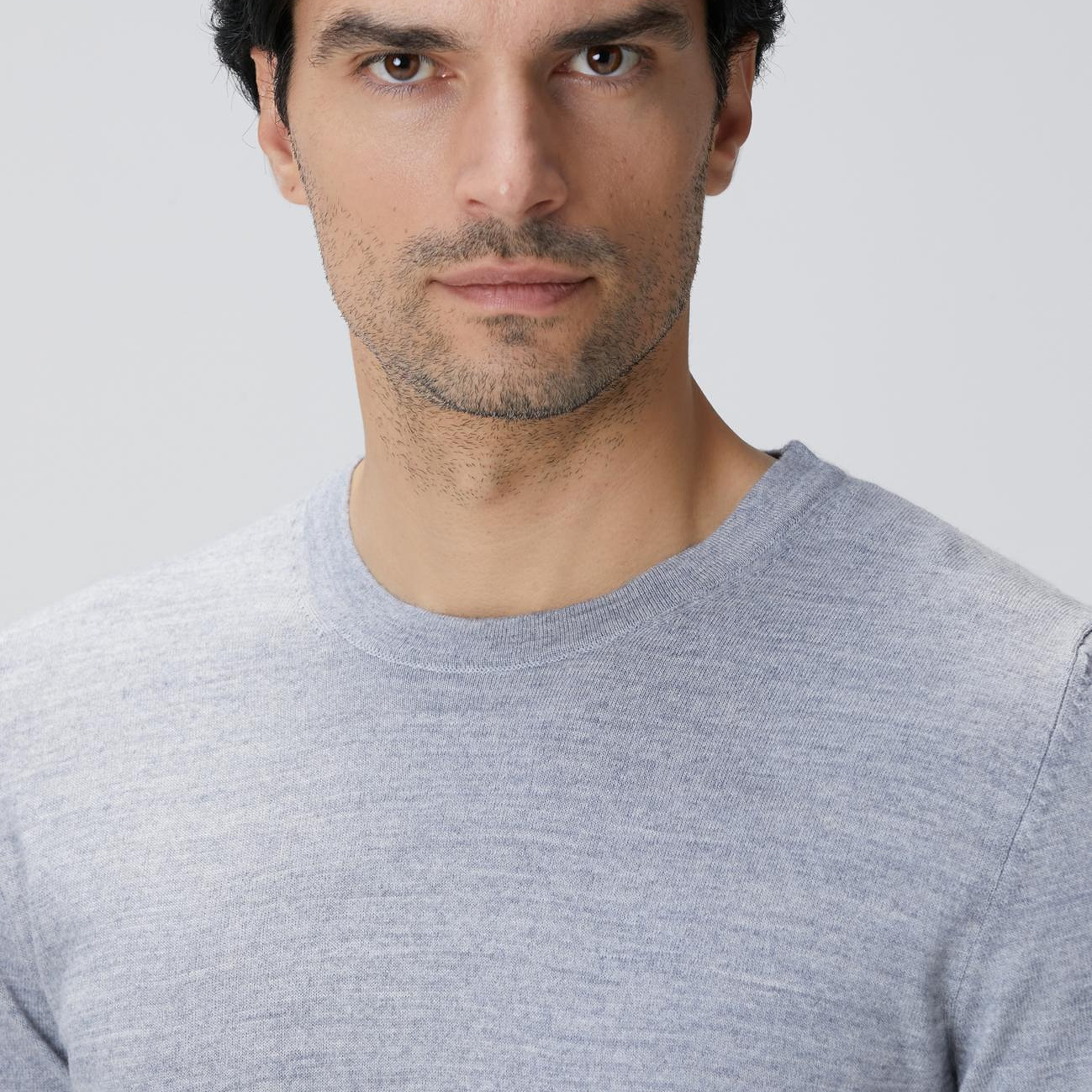 Network Erkek Gri Melanj Yün Karışımlı Triko Kazak