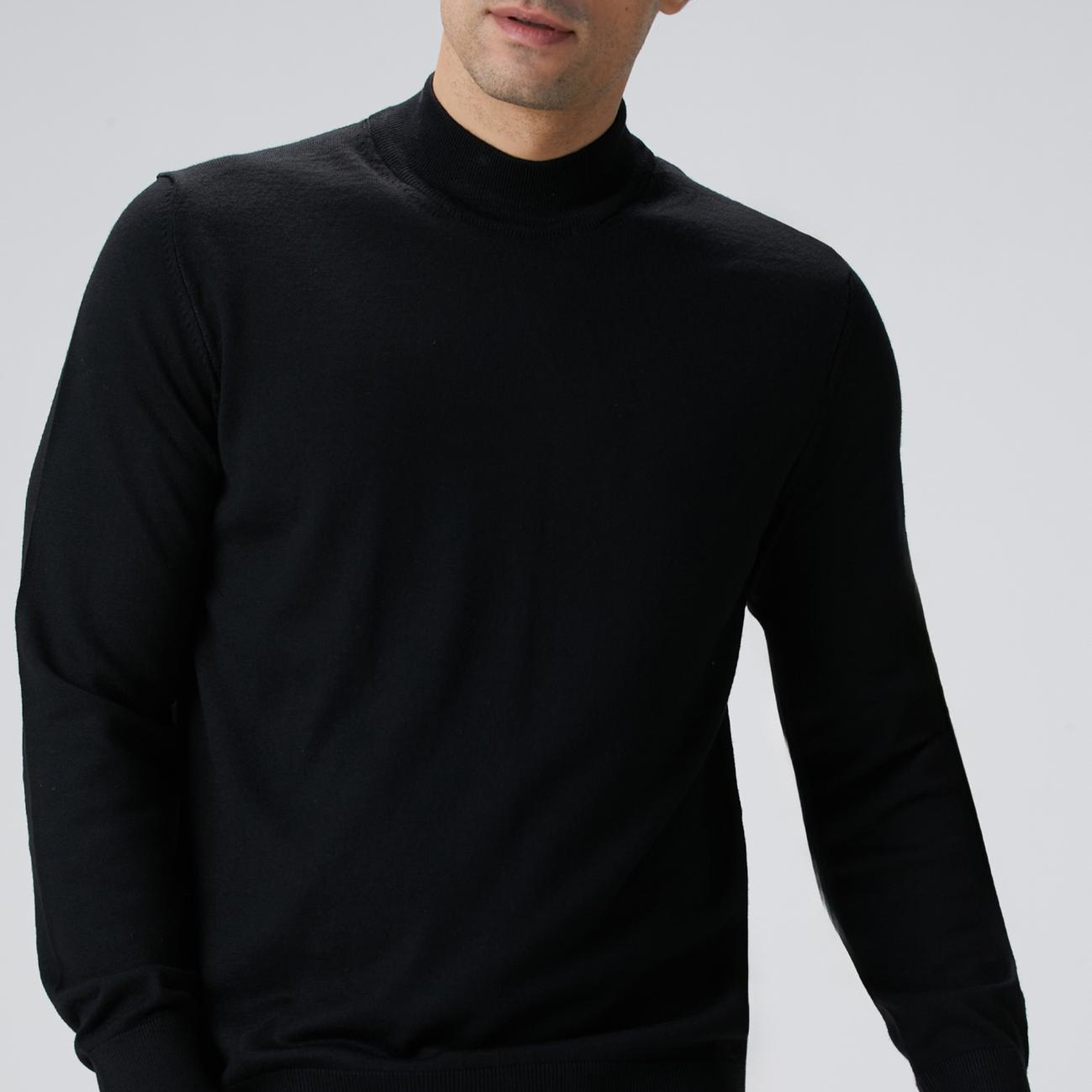 Network Erkek Siyah Yün Karışımlı Kazak