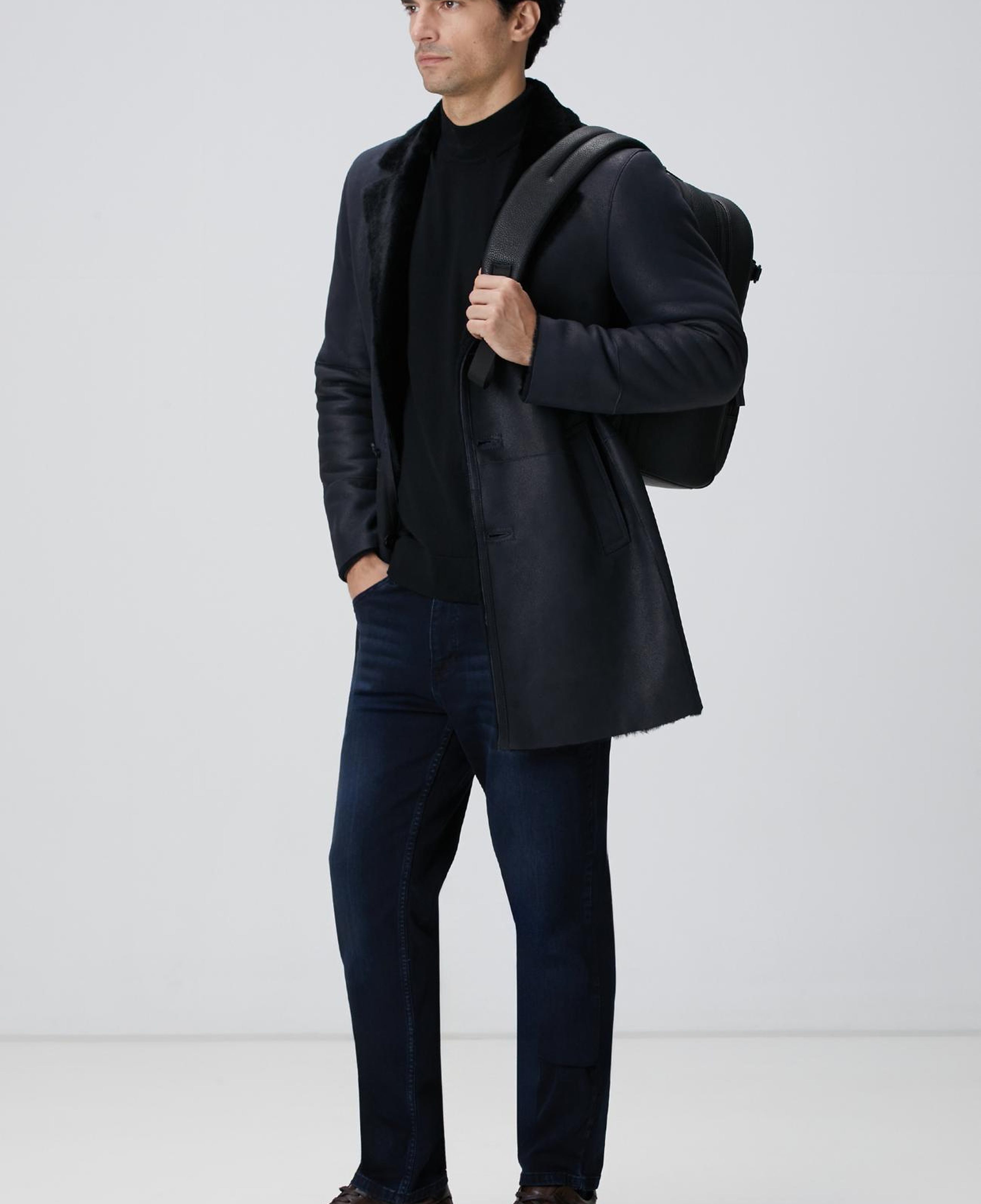 Network Erkek Siyah Yün Karışımlı Kazak