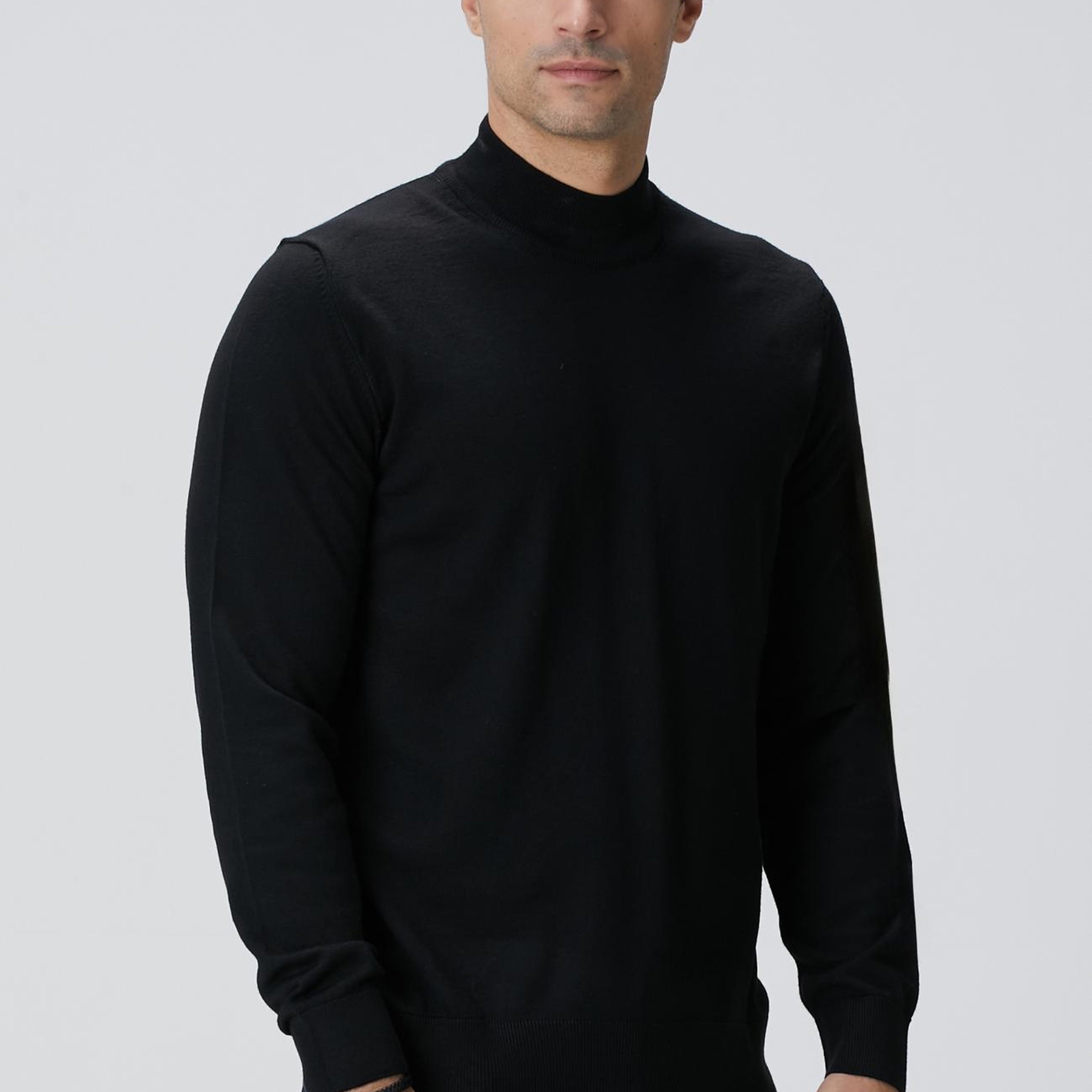 Network Erkek Siyah Yün Karışımlı Kazak