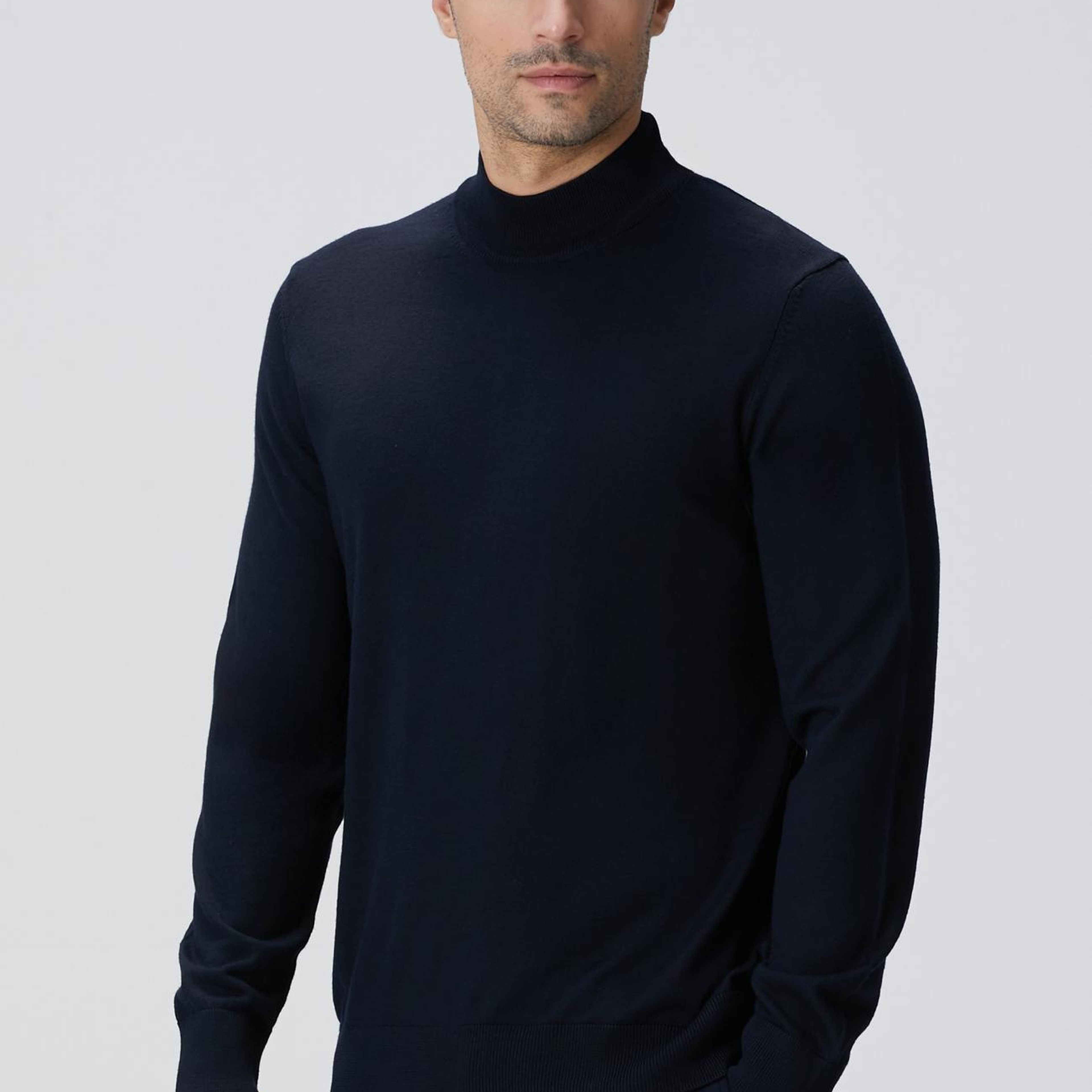 Network Erkek Lacivert Yün Karışımlı Kazak