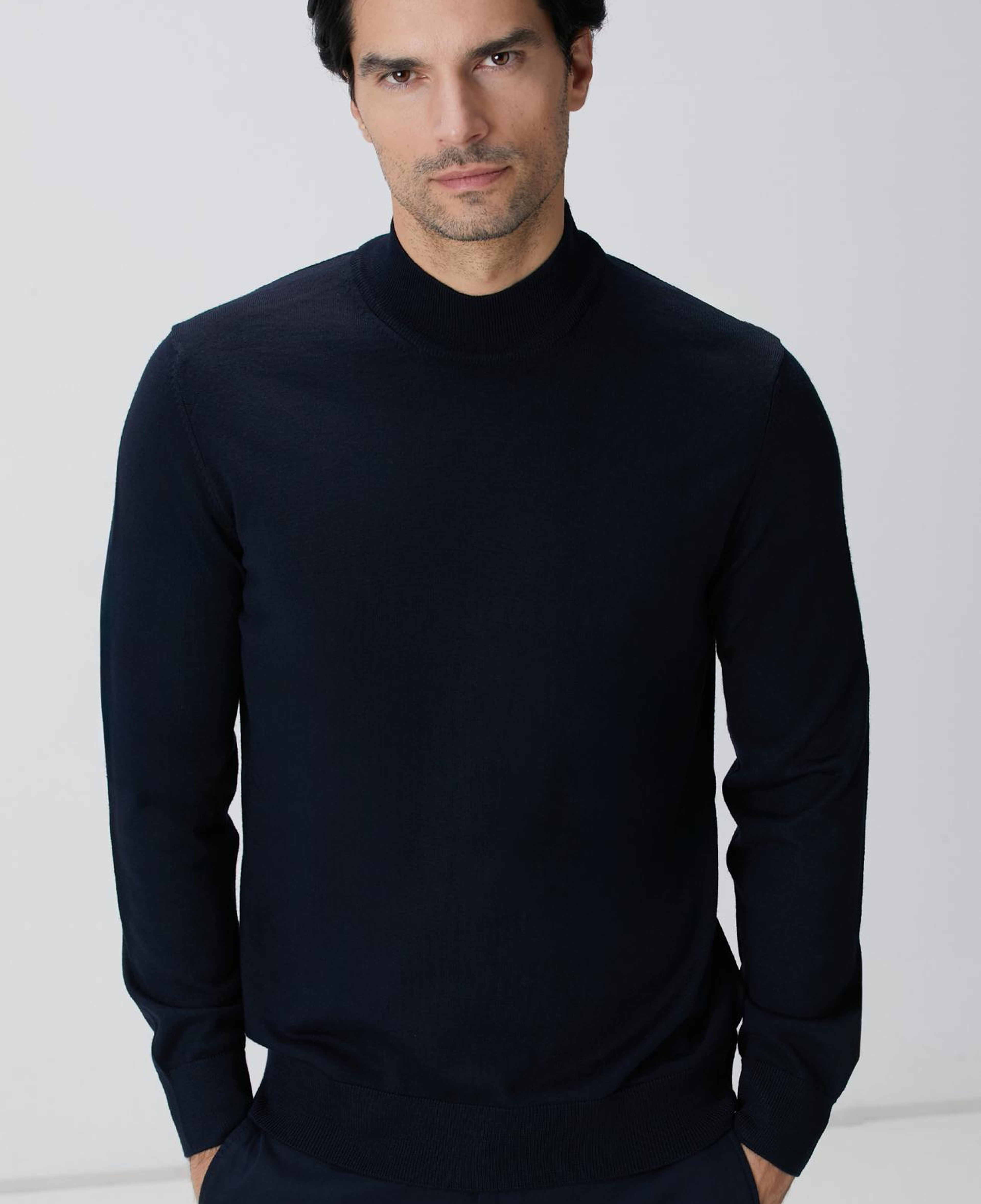 Network Erkek Lacivert Yün Karışımlı Kazak