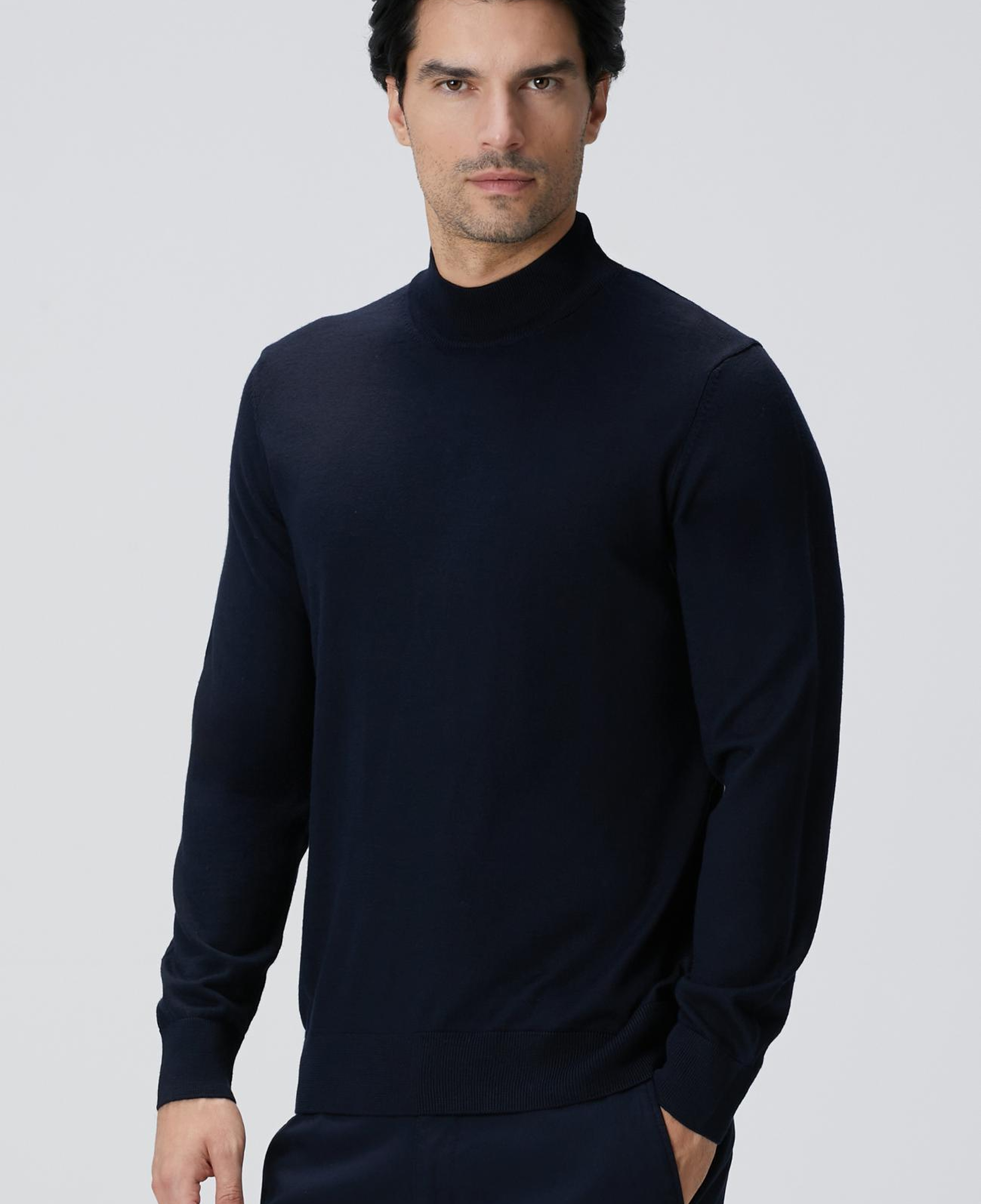 Network Erkek Lacivert Yün Karışımlı Kazak