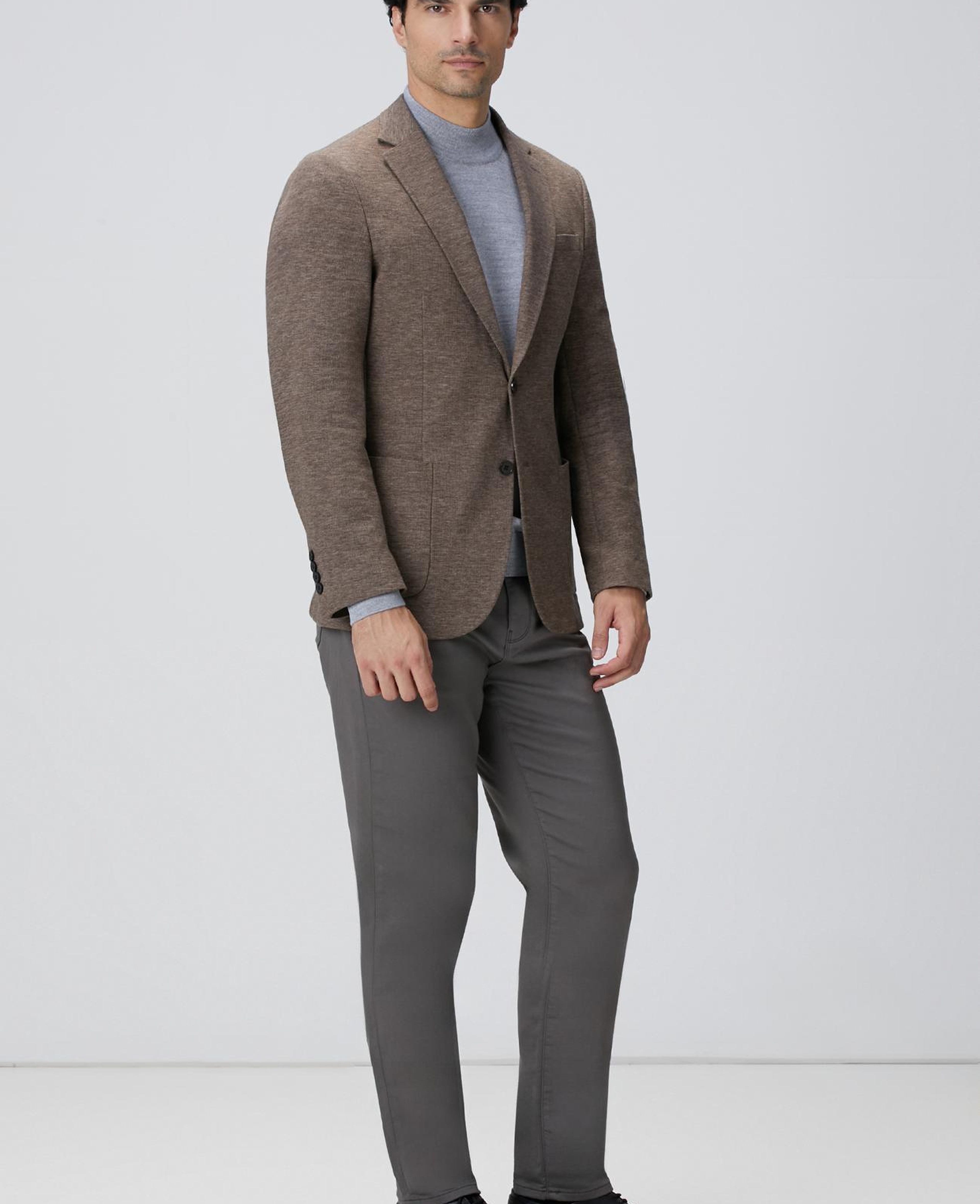 Network Erkek Gri Melanj Yün Karışımlı Kazak