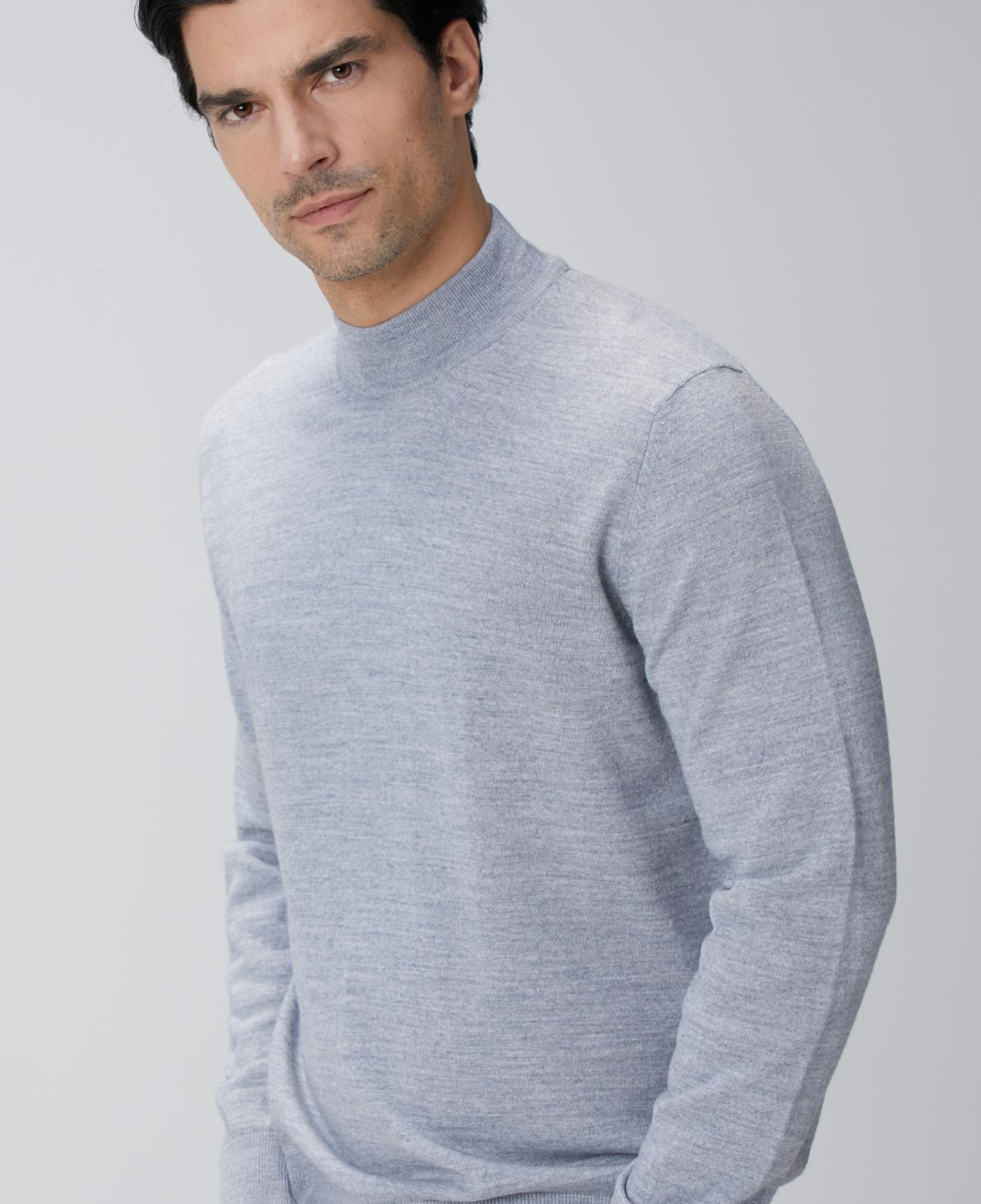 Network Erkek Gri Melanj Yün Karışımlı Kazak