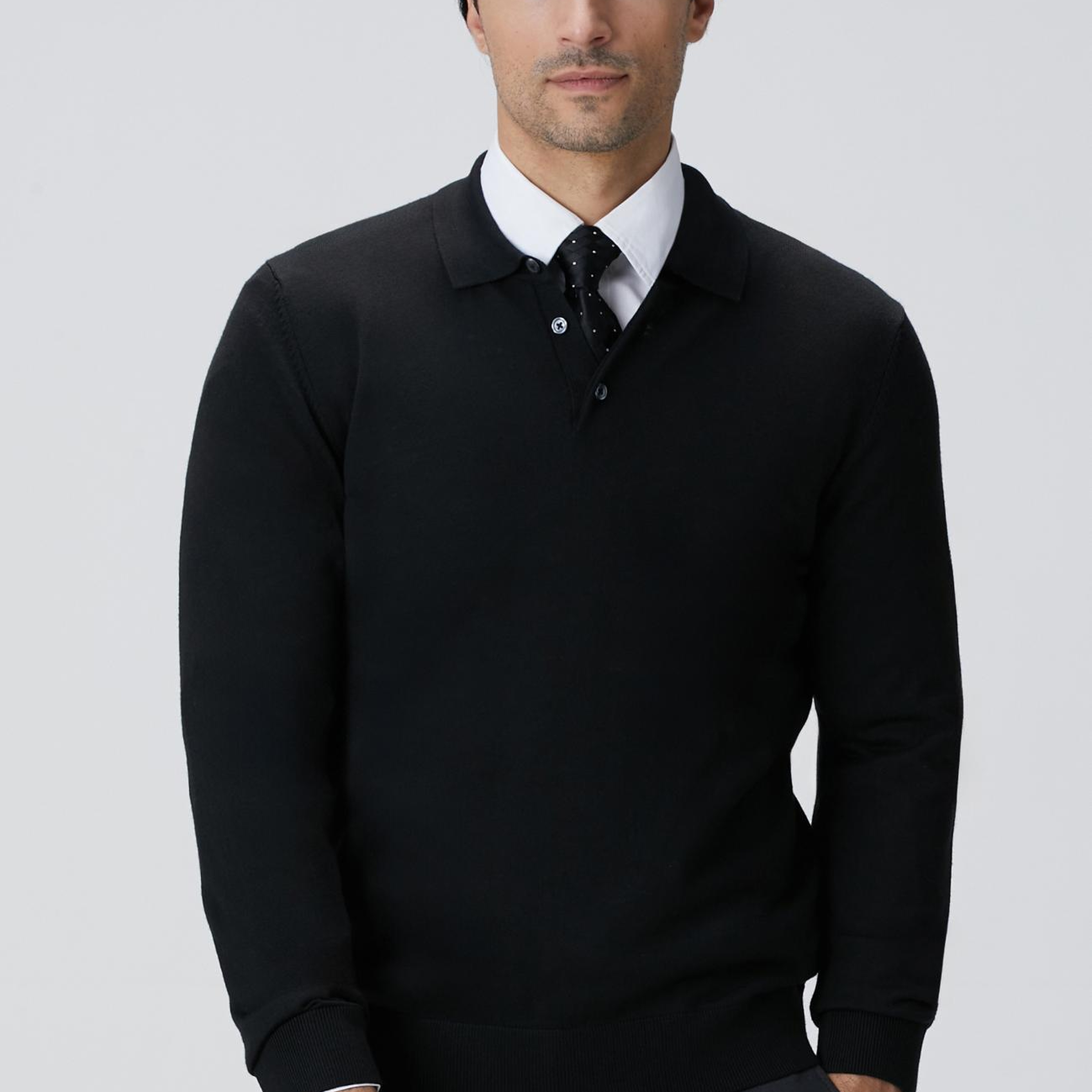 Network Erkek Siyah Yün Karışımlı Triko Kazak