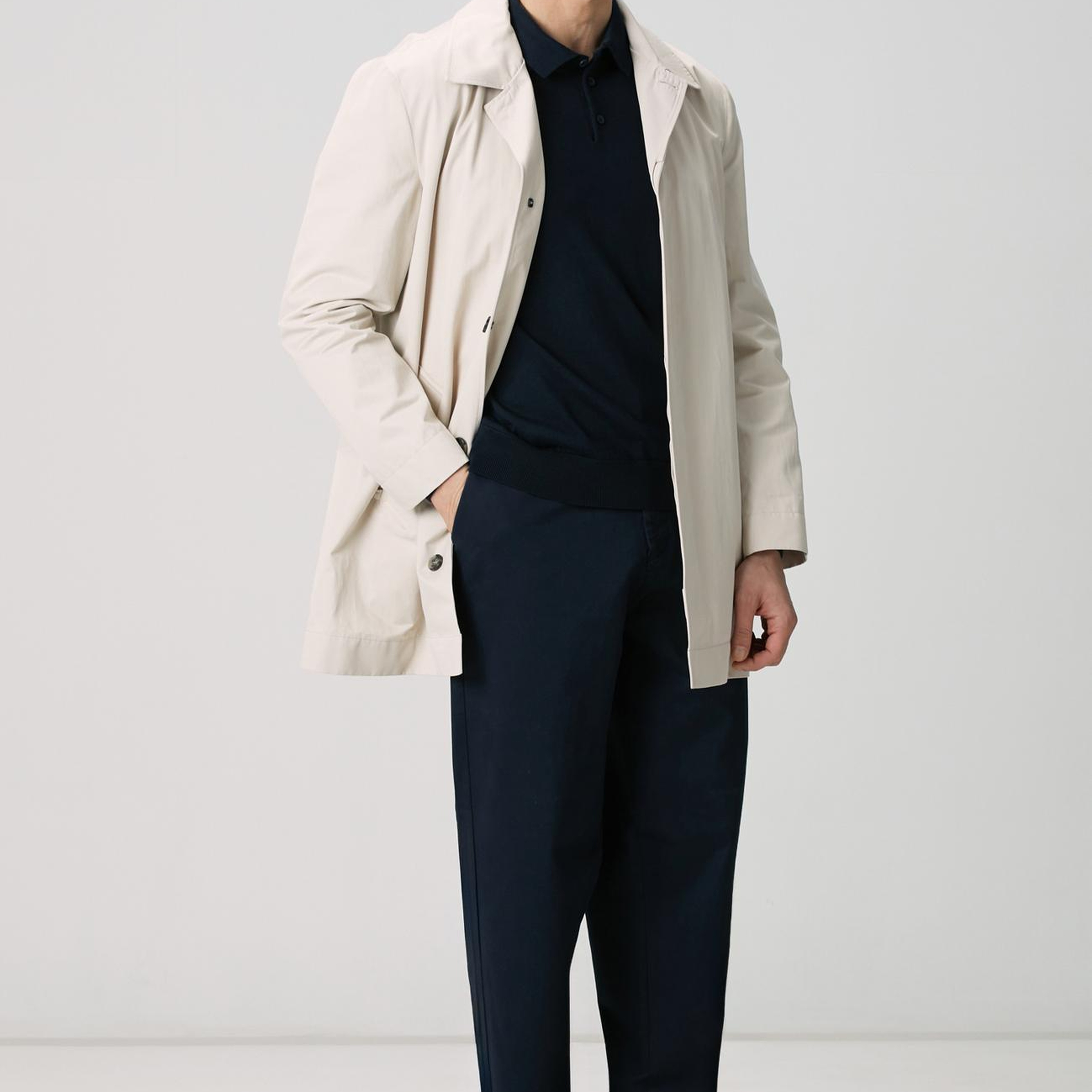 Network Erkek Lacivert Polo Yaka Yün Karışımlı Triko Kazak