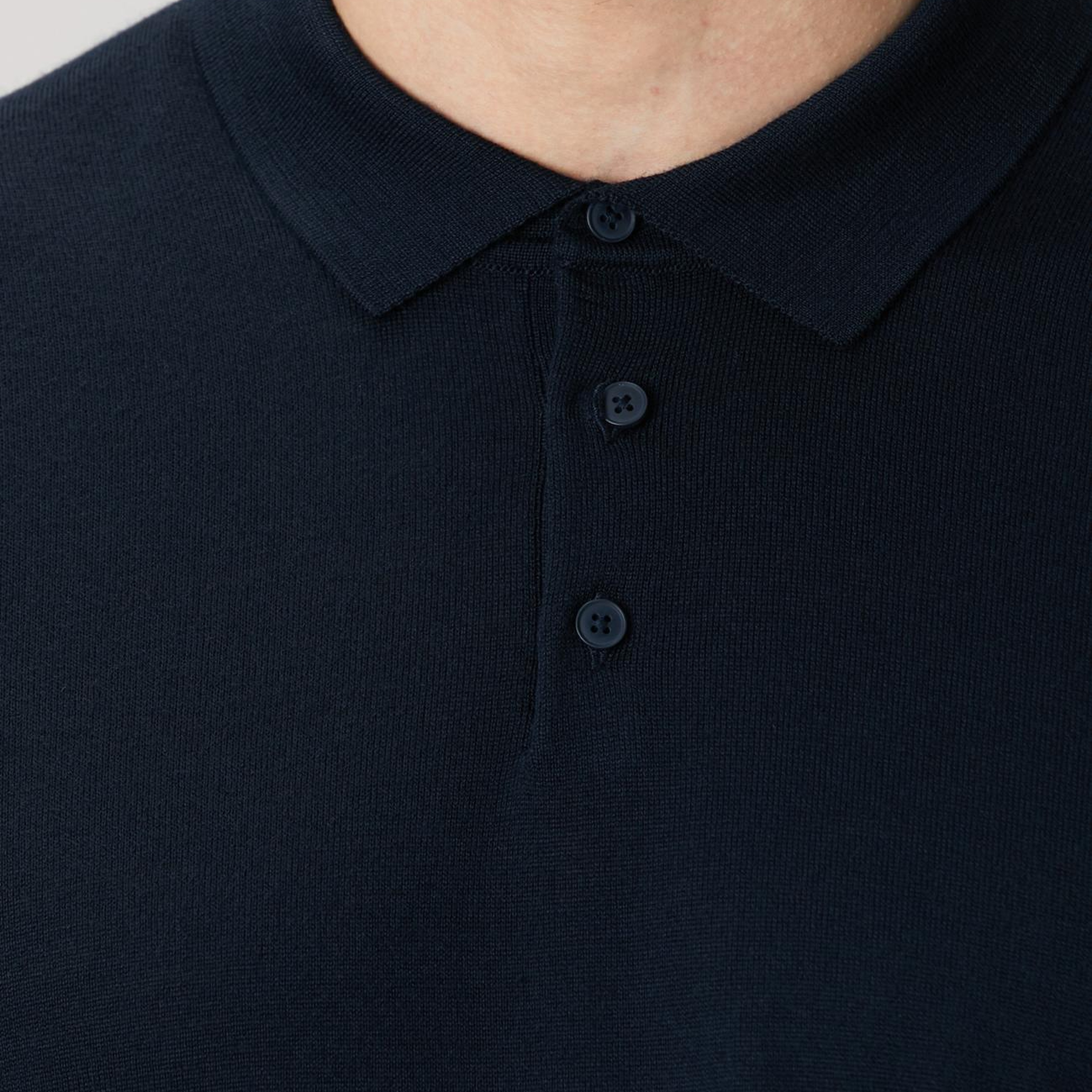 Network Erkek Lacivert Polo Yaka Yün Karışımlı Triko Kazak