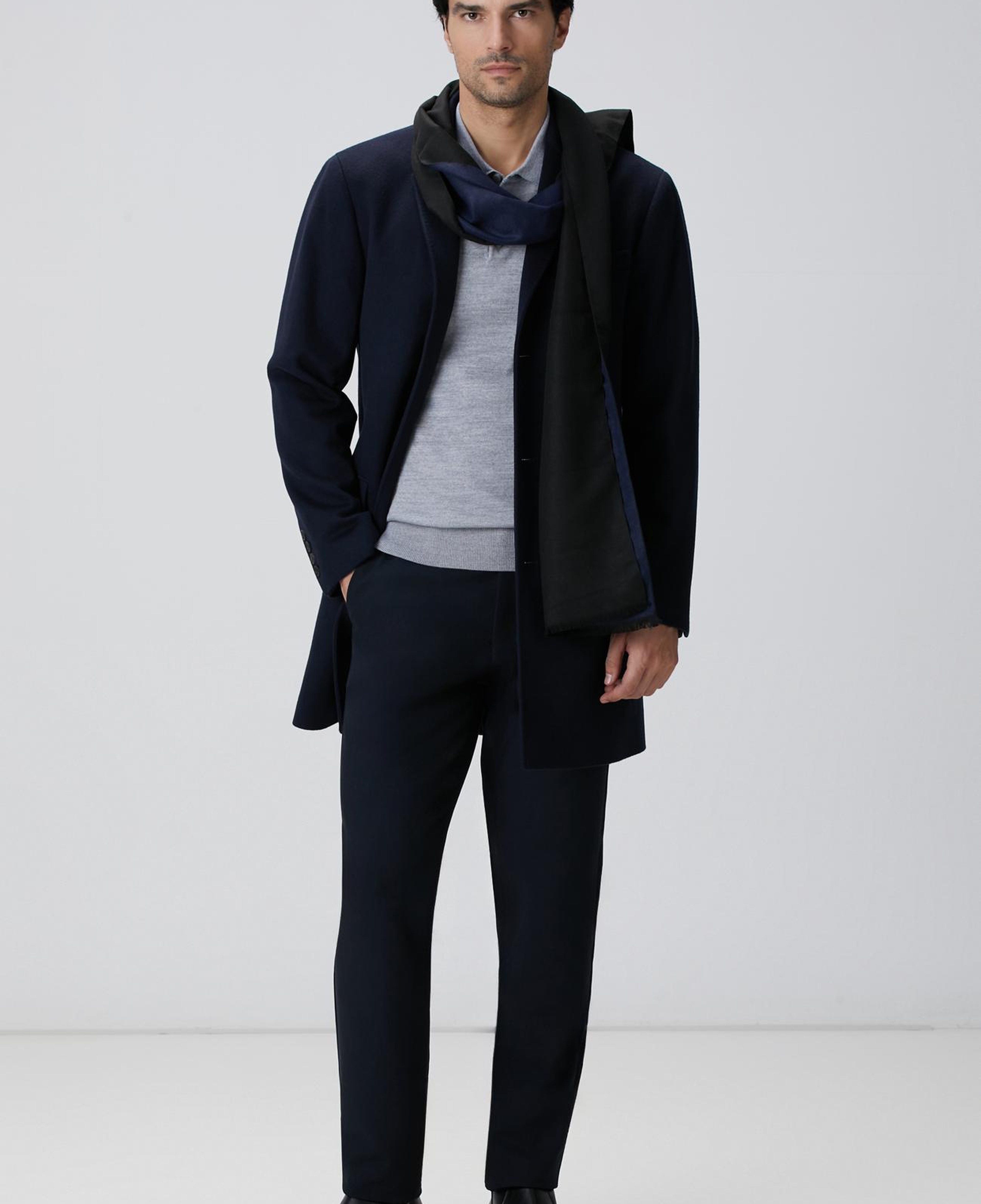 Network Erkek Gri Melanj Yün Karışımlı Triko Kazak