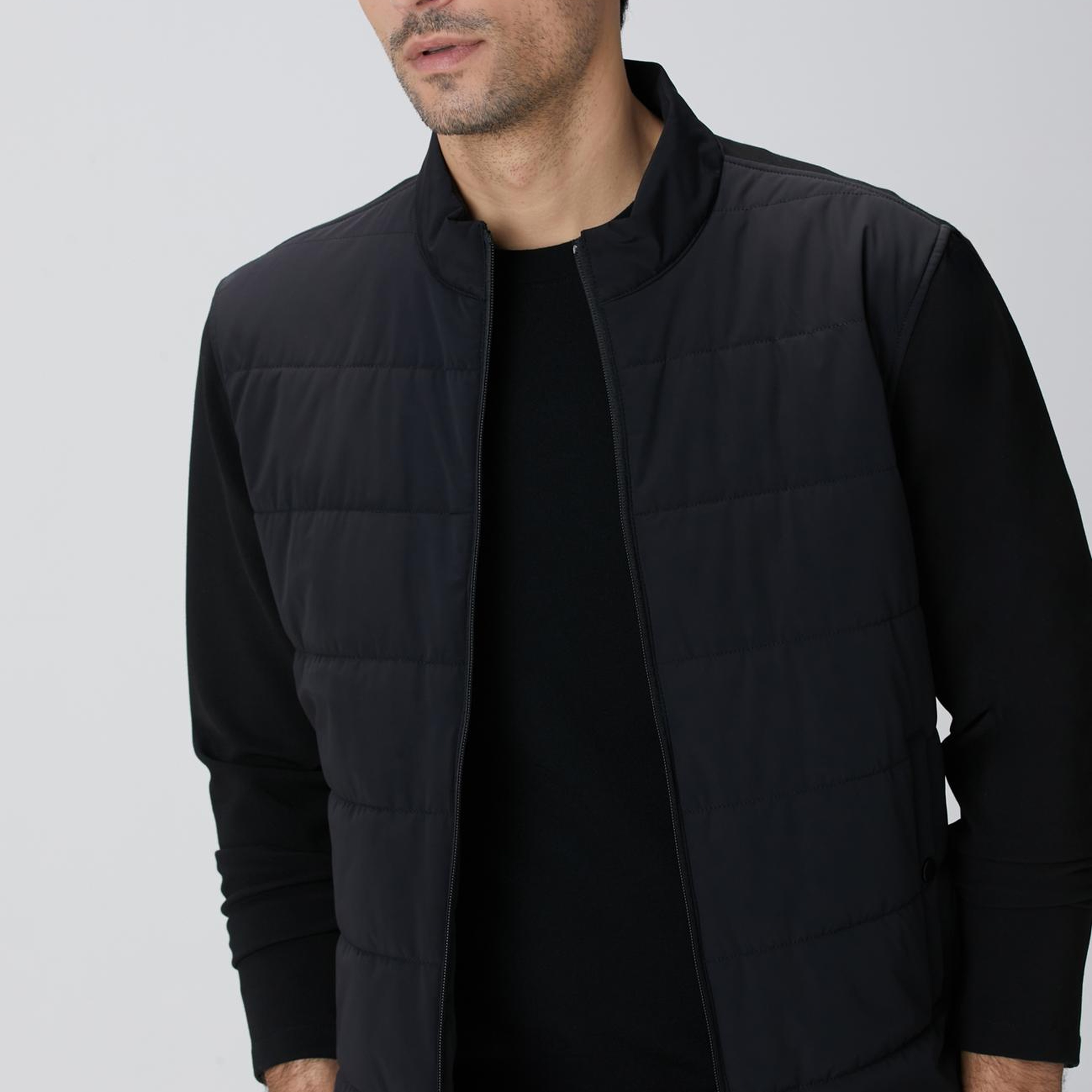 Network Erkek Siyah Triko Kollu Mont