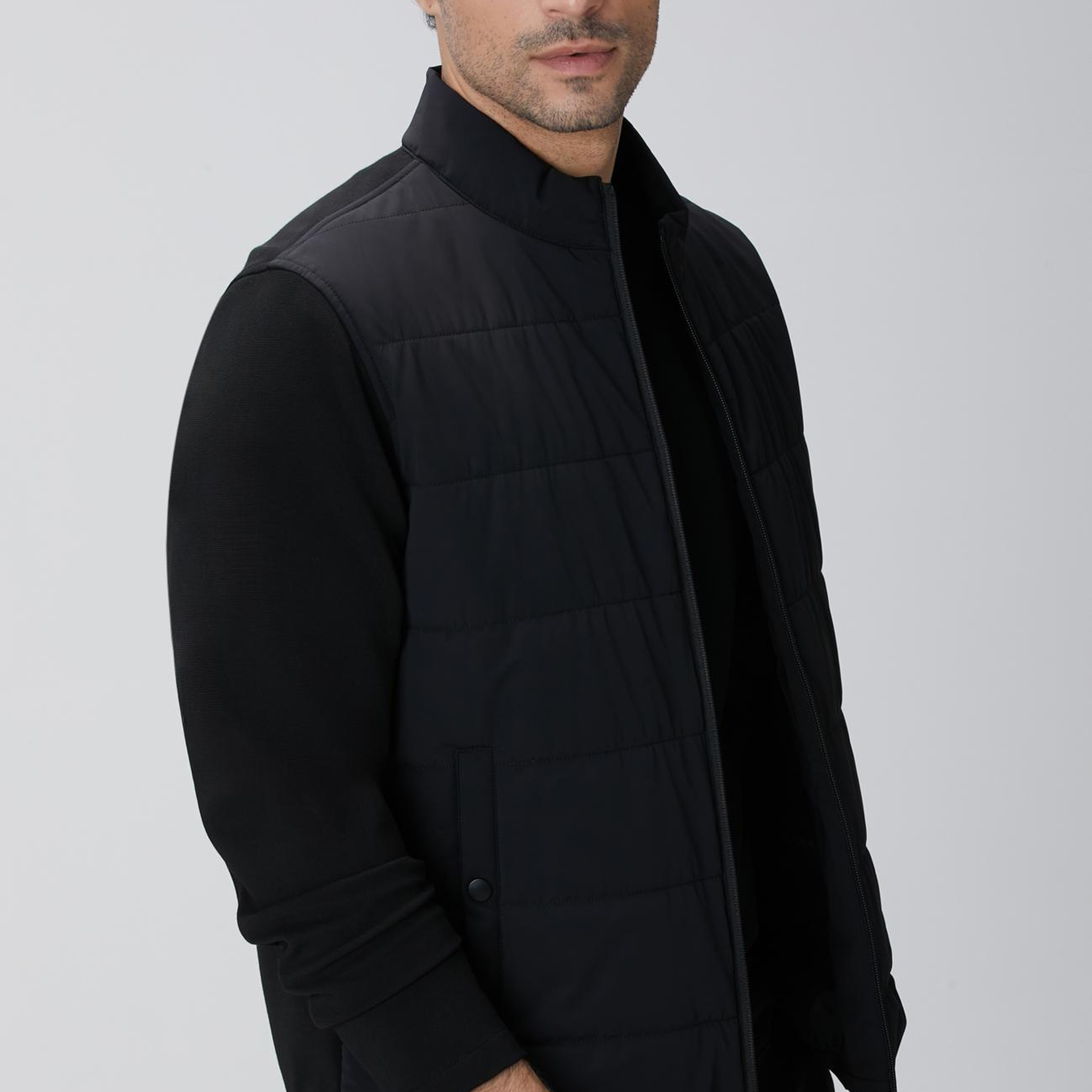 Network Erkek Siyah Triko Kollu Mont