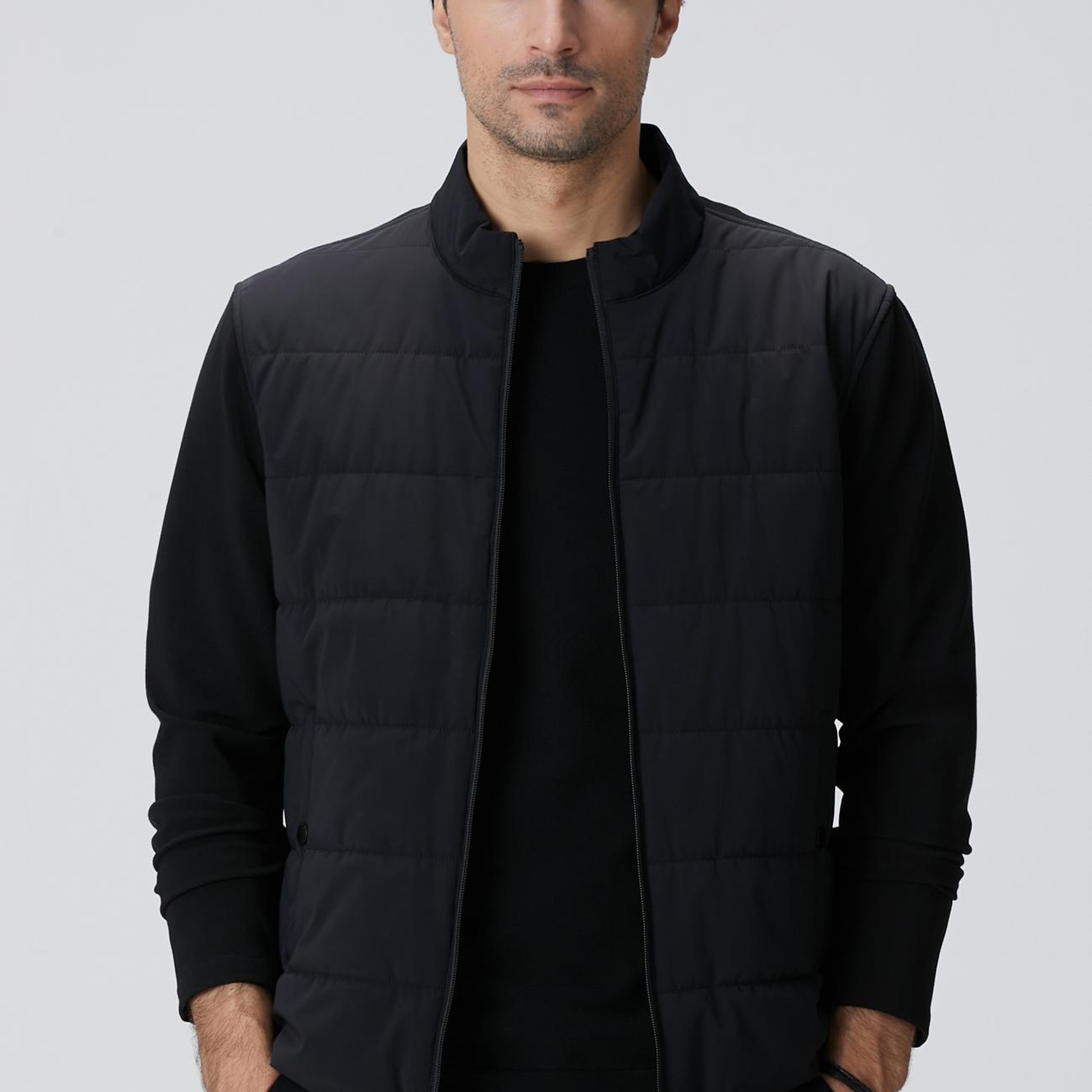 Network Erkek Siyah Triko Kollu Mont