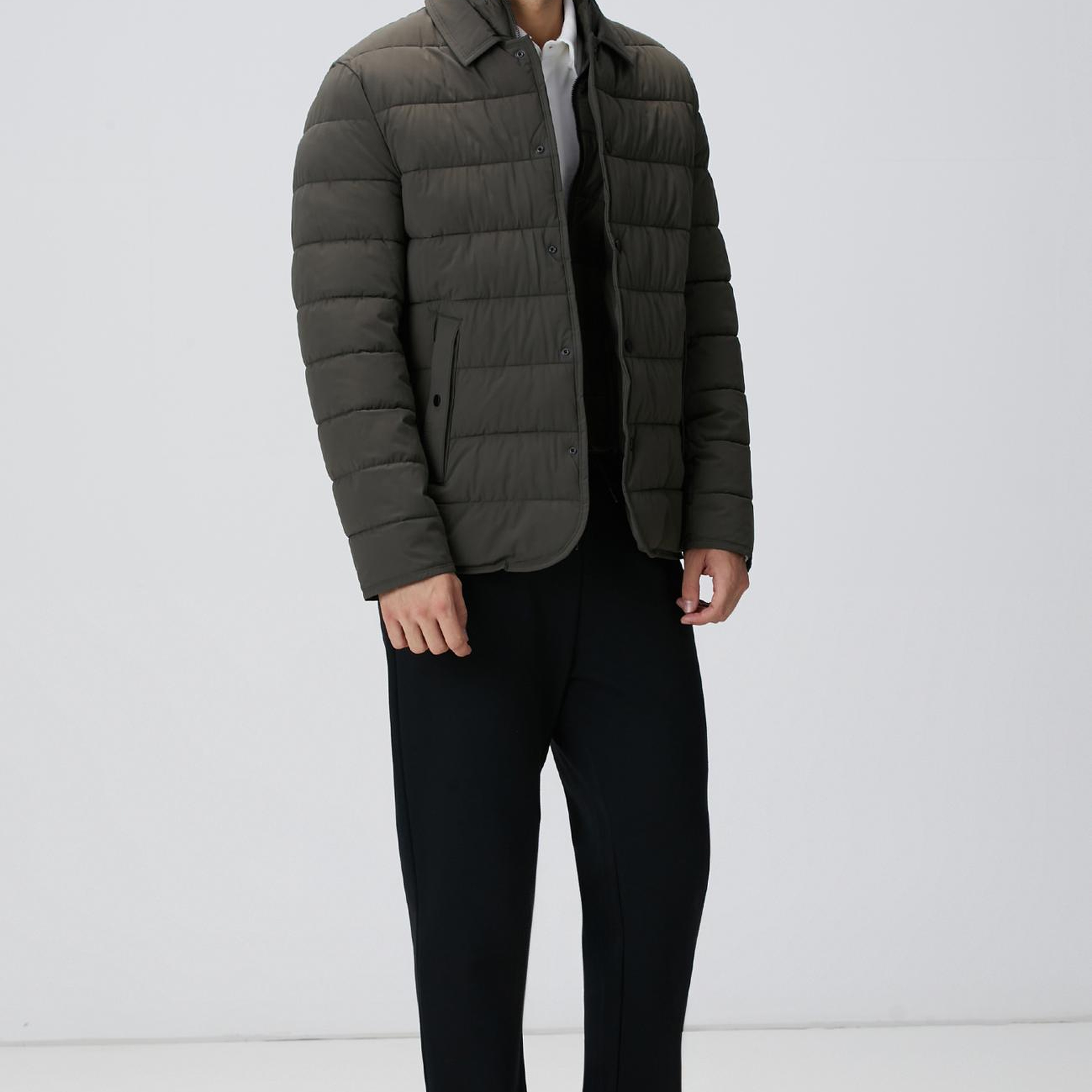 Network Erkek Haki Puffer Coat Ceket