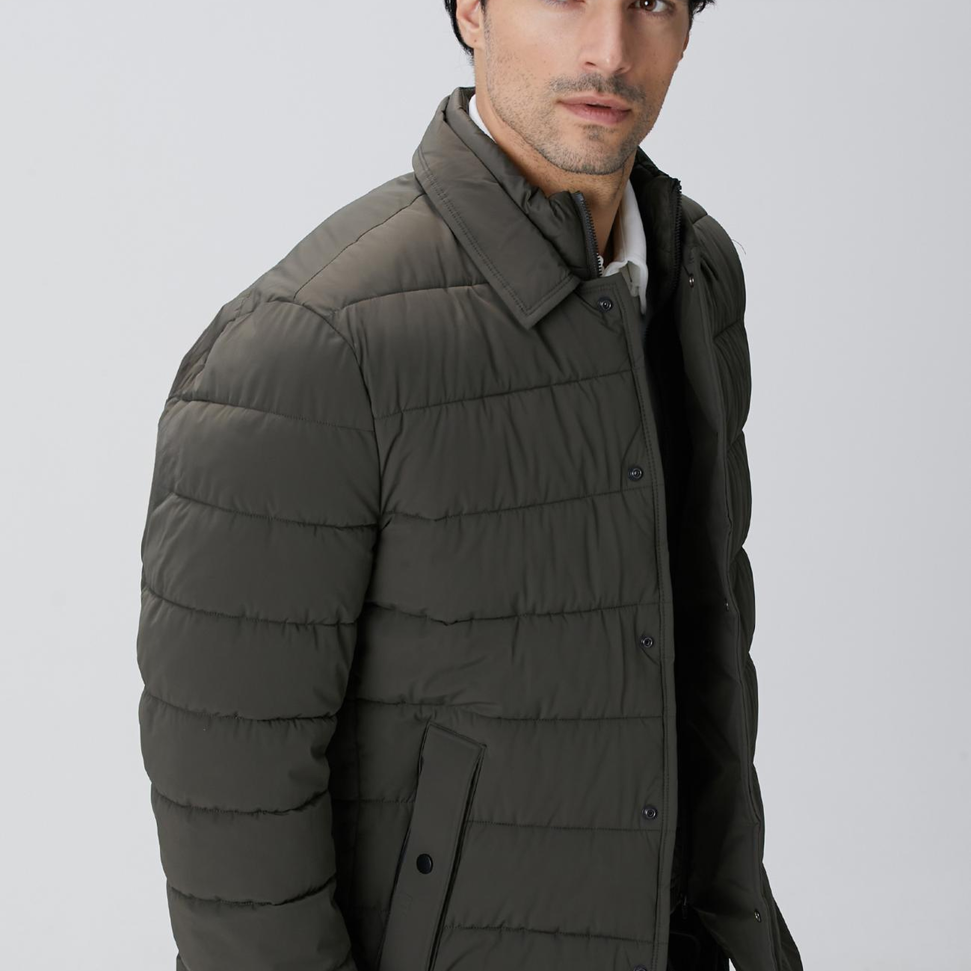 Network Erkek Haki Puffer Coat Ceket