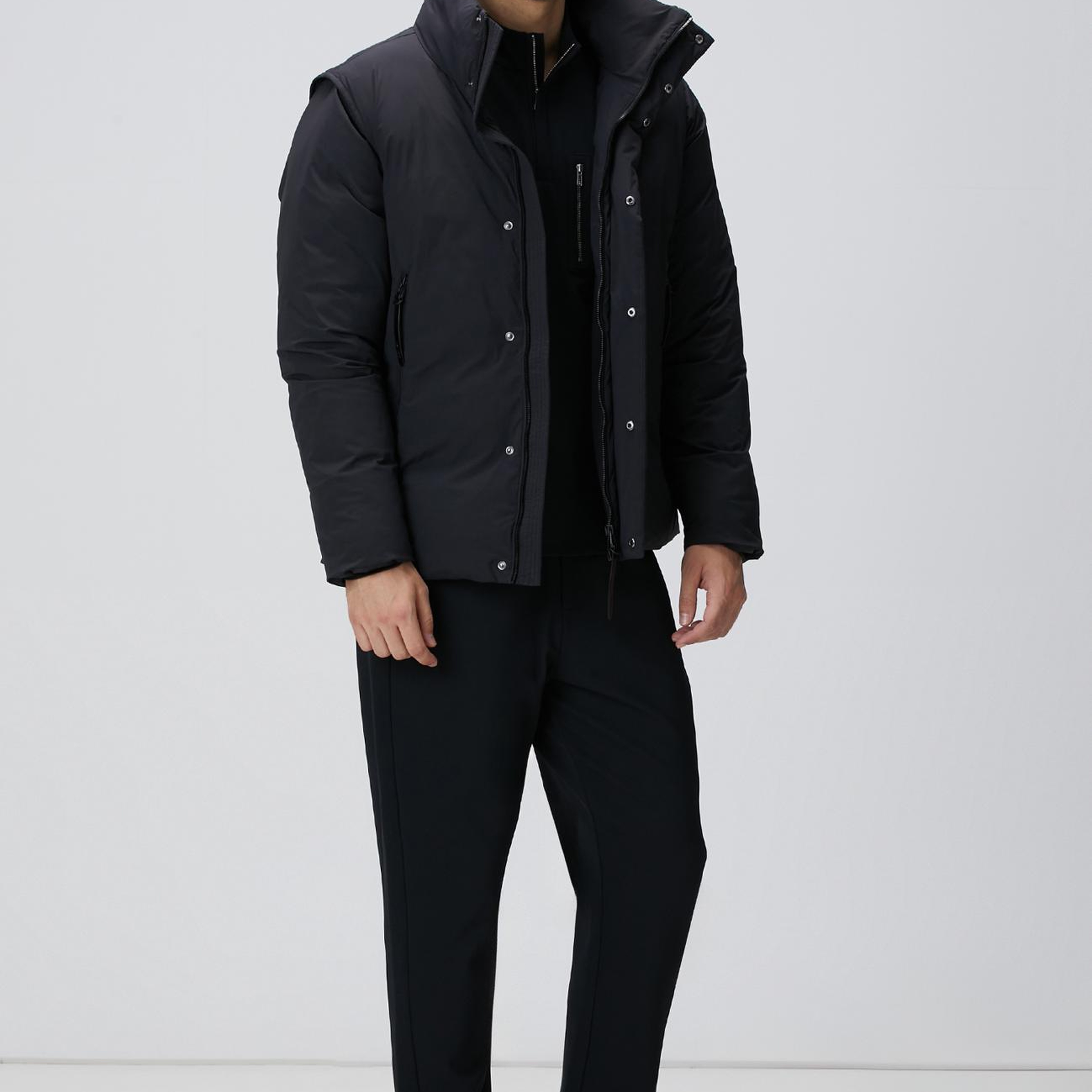 Network Erkek Siyah Yelek Olabilen Puffer Mont