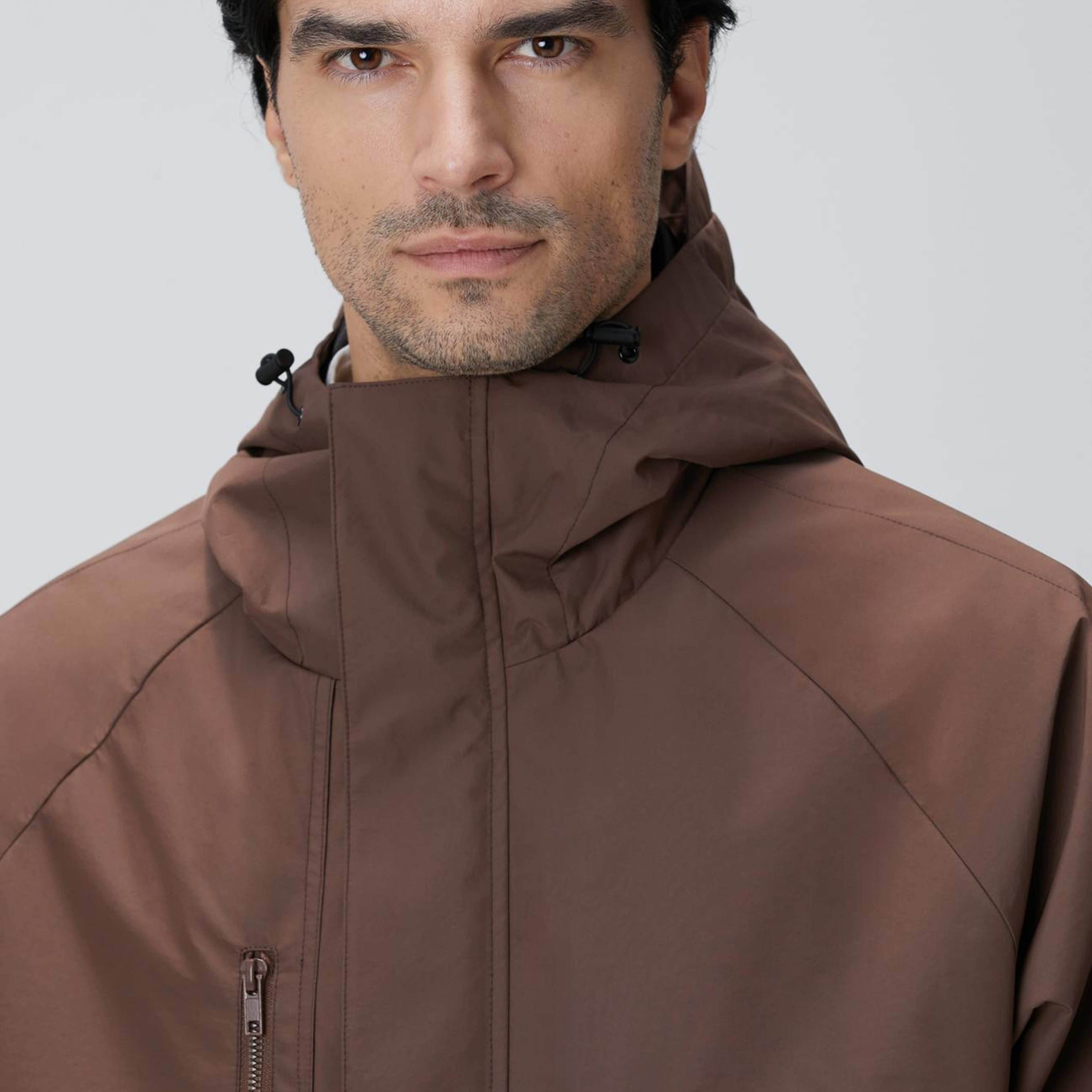 Network Erkek Kahverengi Kapüşonlu İnce Mont