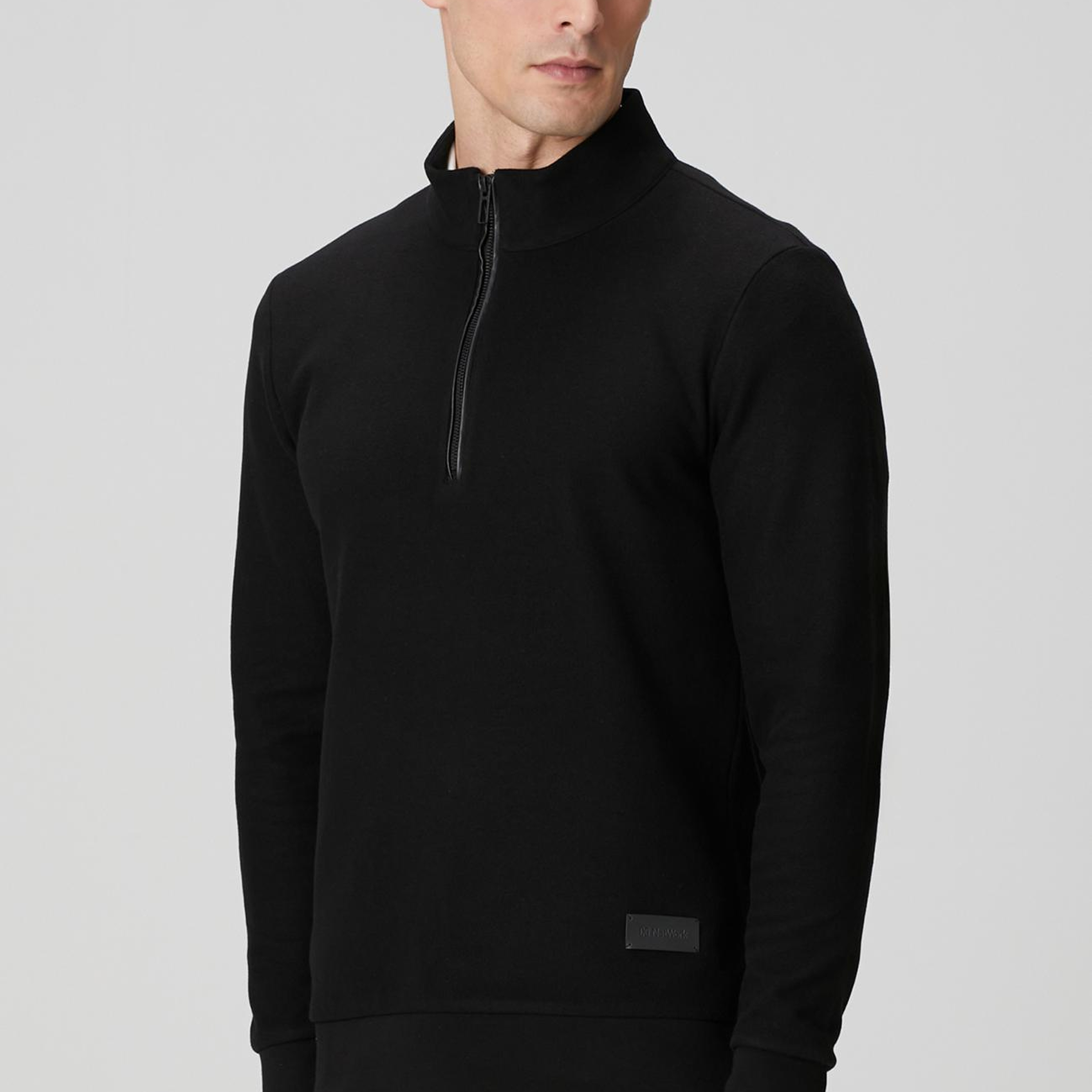 Network Erkek Siyah Dik Yaka Fermuarlı Sweatshirt
