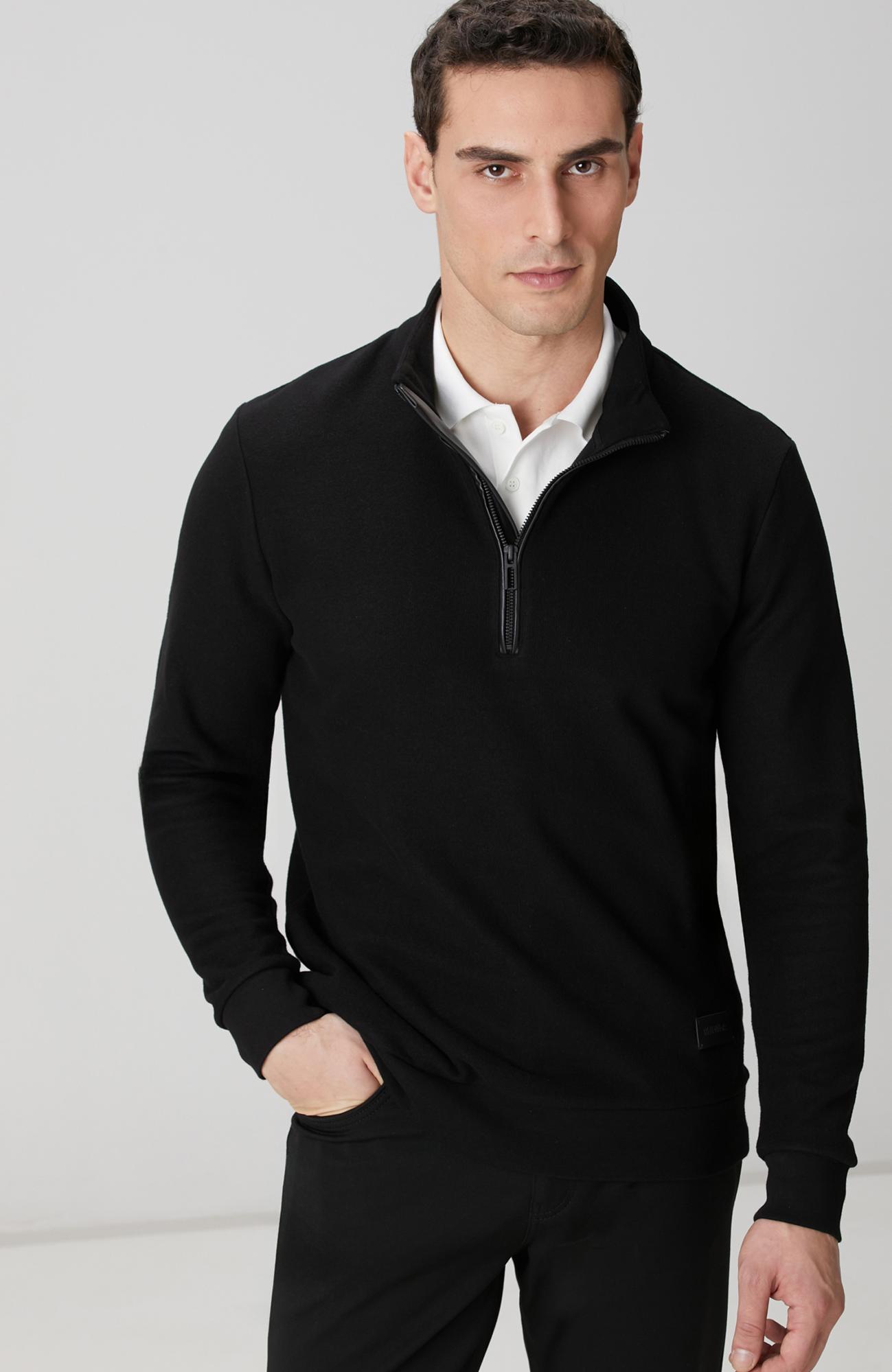 Network Erkek Siyah Dik Yaka Fermuarlı Sweatshirt