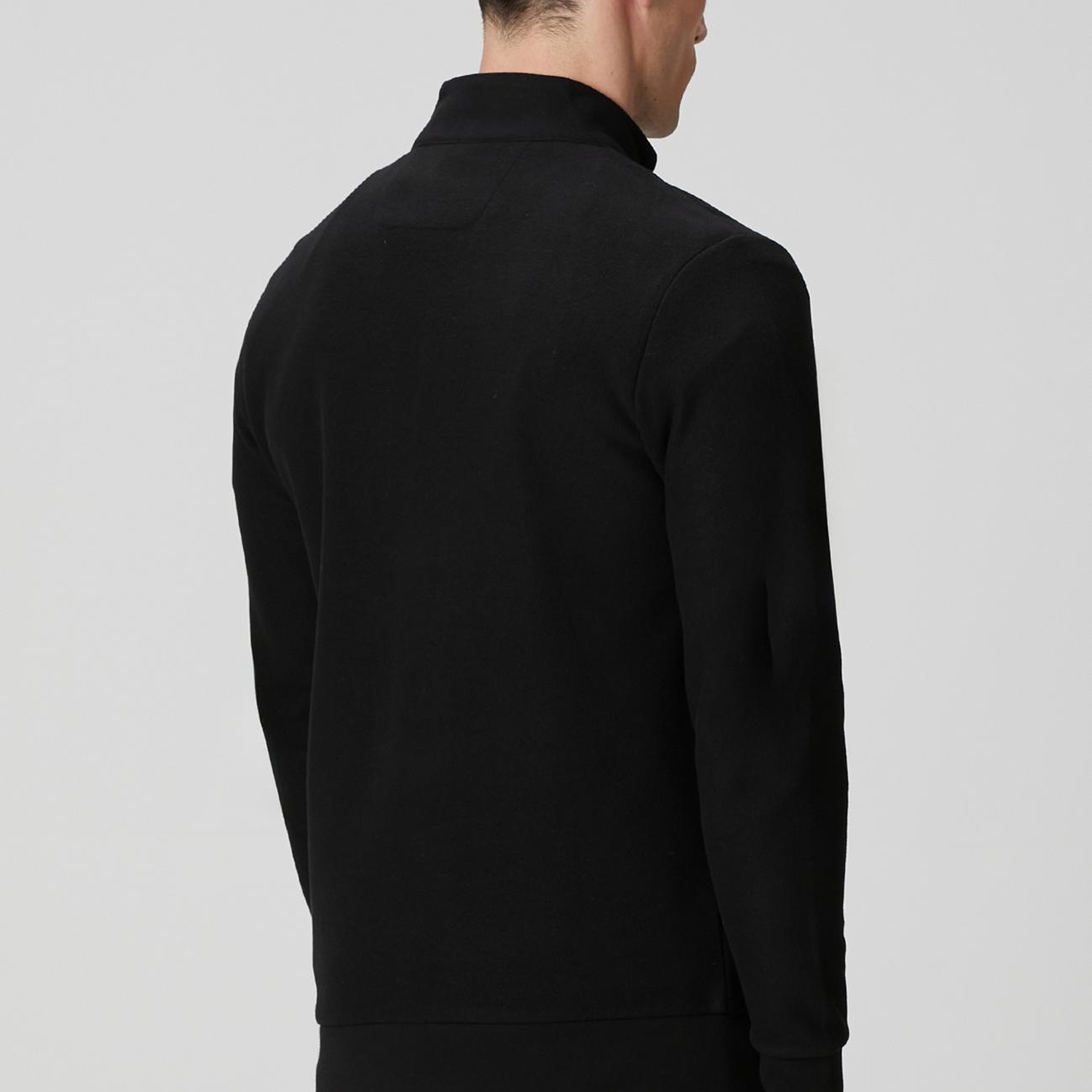 Network Erkek Siyah Dik Yaka Fermuarlı Sweatshirt