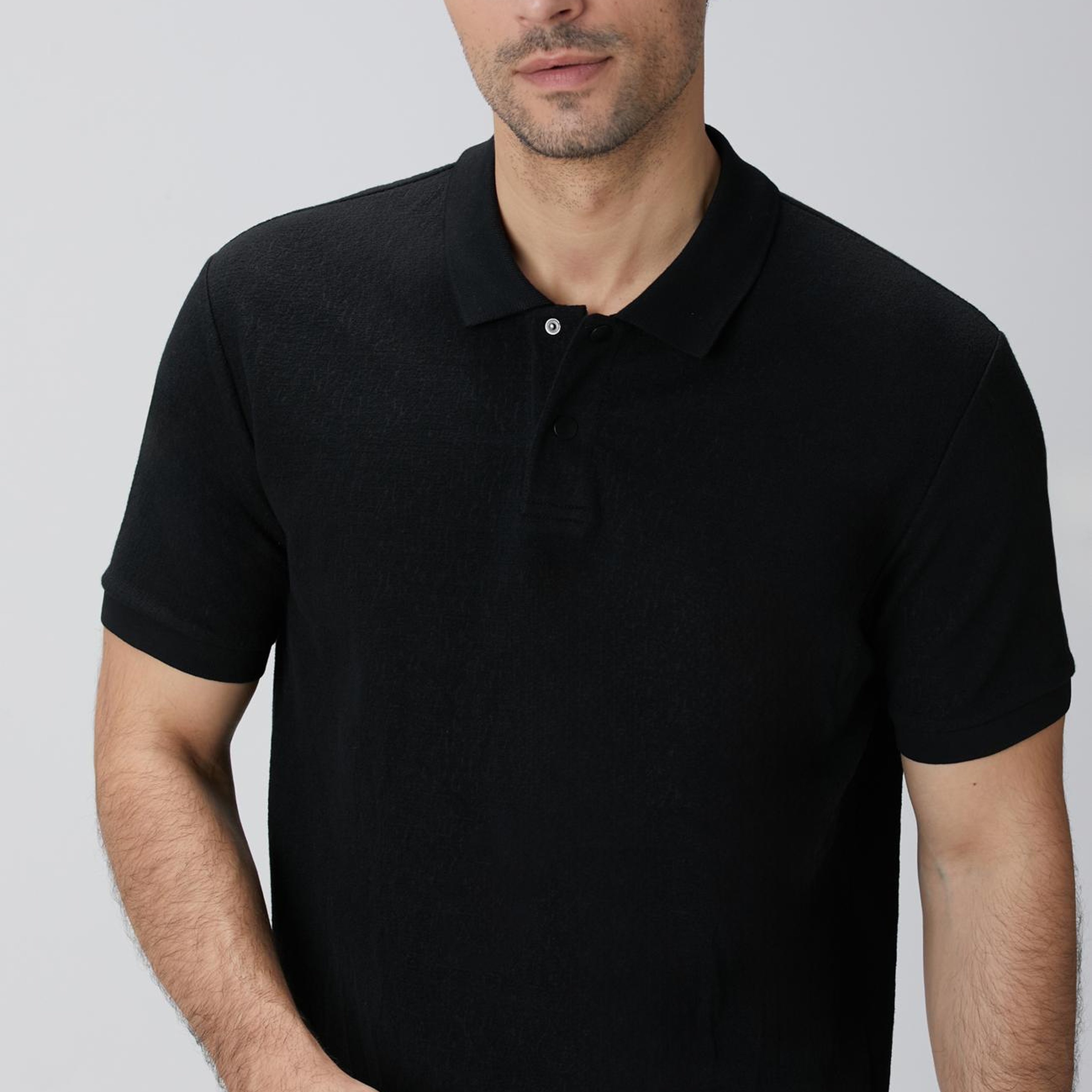 Network Erkek Siyah Polo Yaka T-shirt