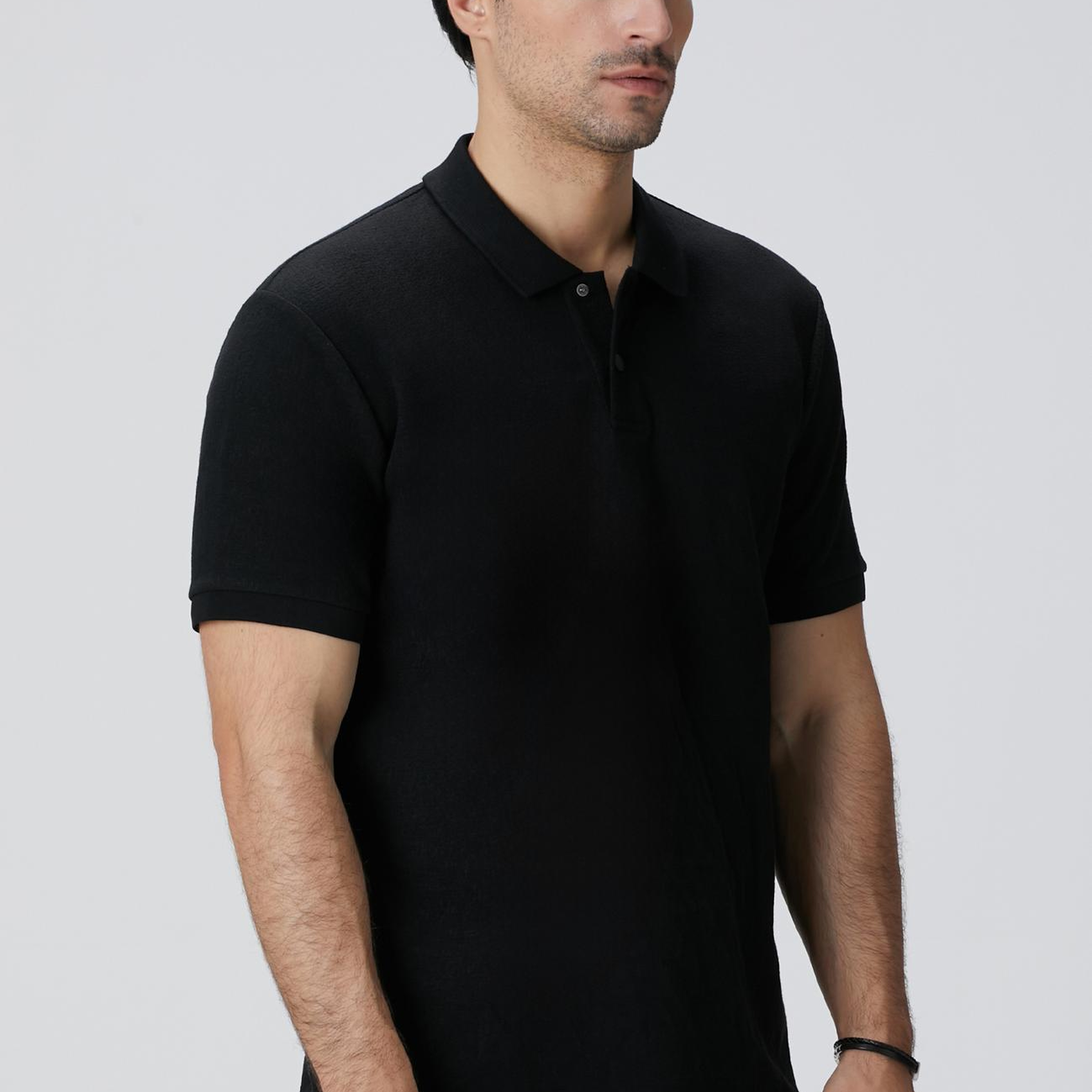 Network Erkek Siyah Polo Yaka T-shirt