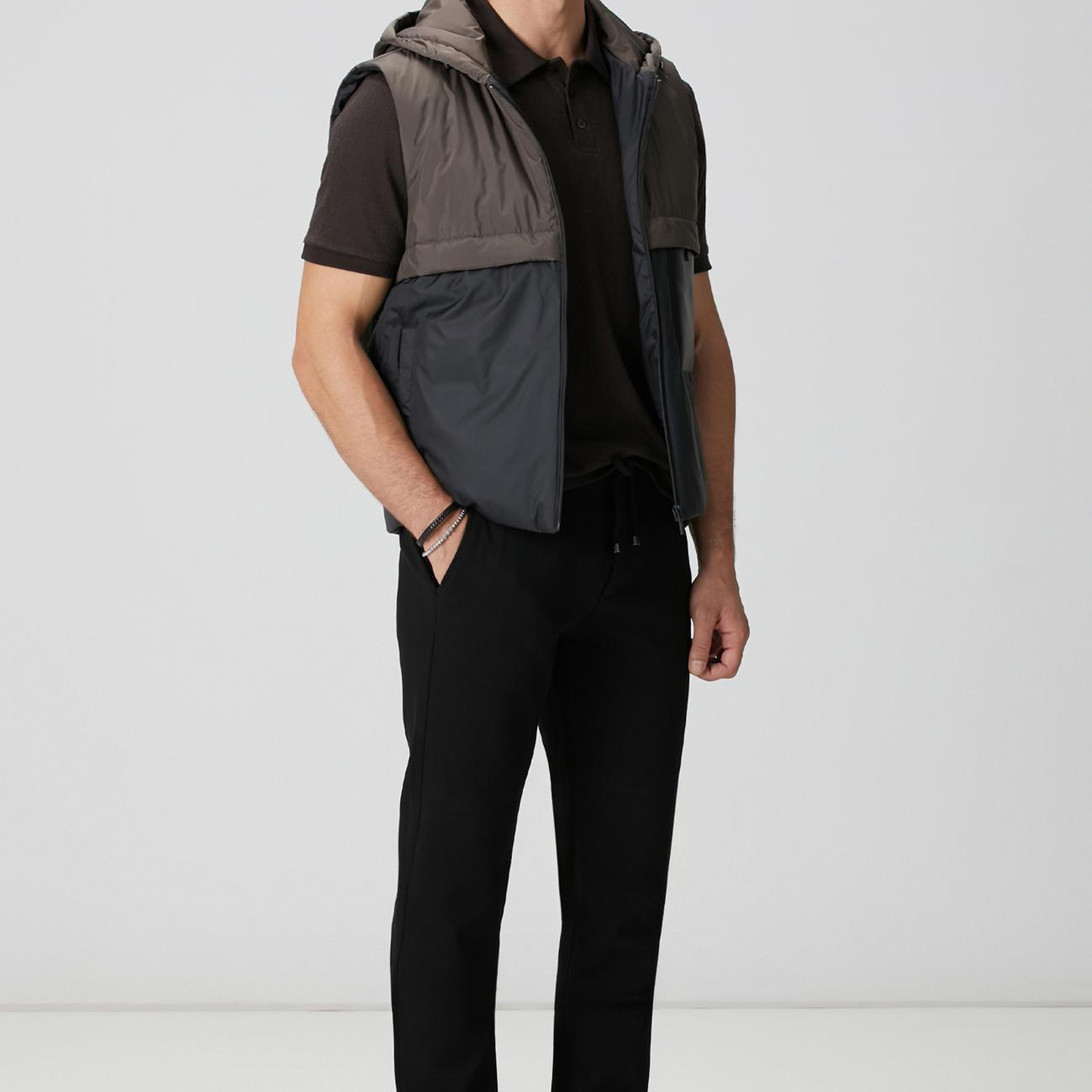 Network Erkek Kahverengi Polo Yaka Düğmeli Jakarlı T-shirt