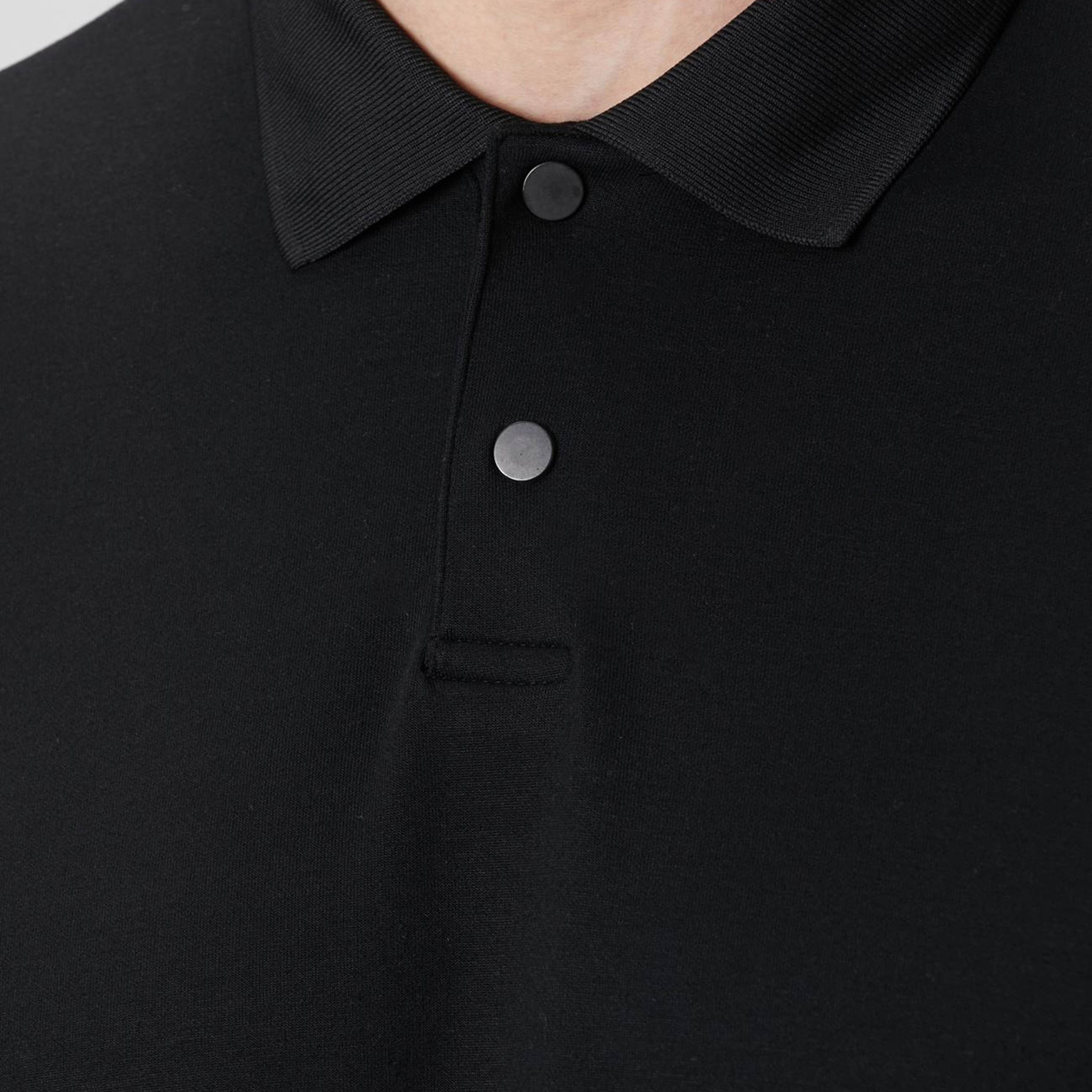 Network Erkek Siyah Polo Yaka Çıtçıtlı Sweatshirt