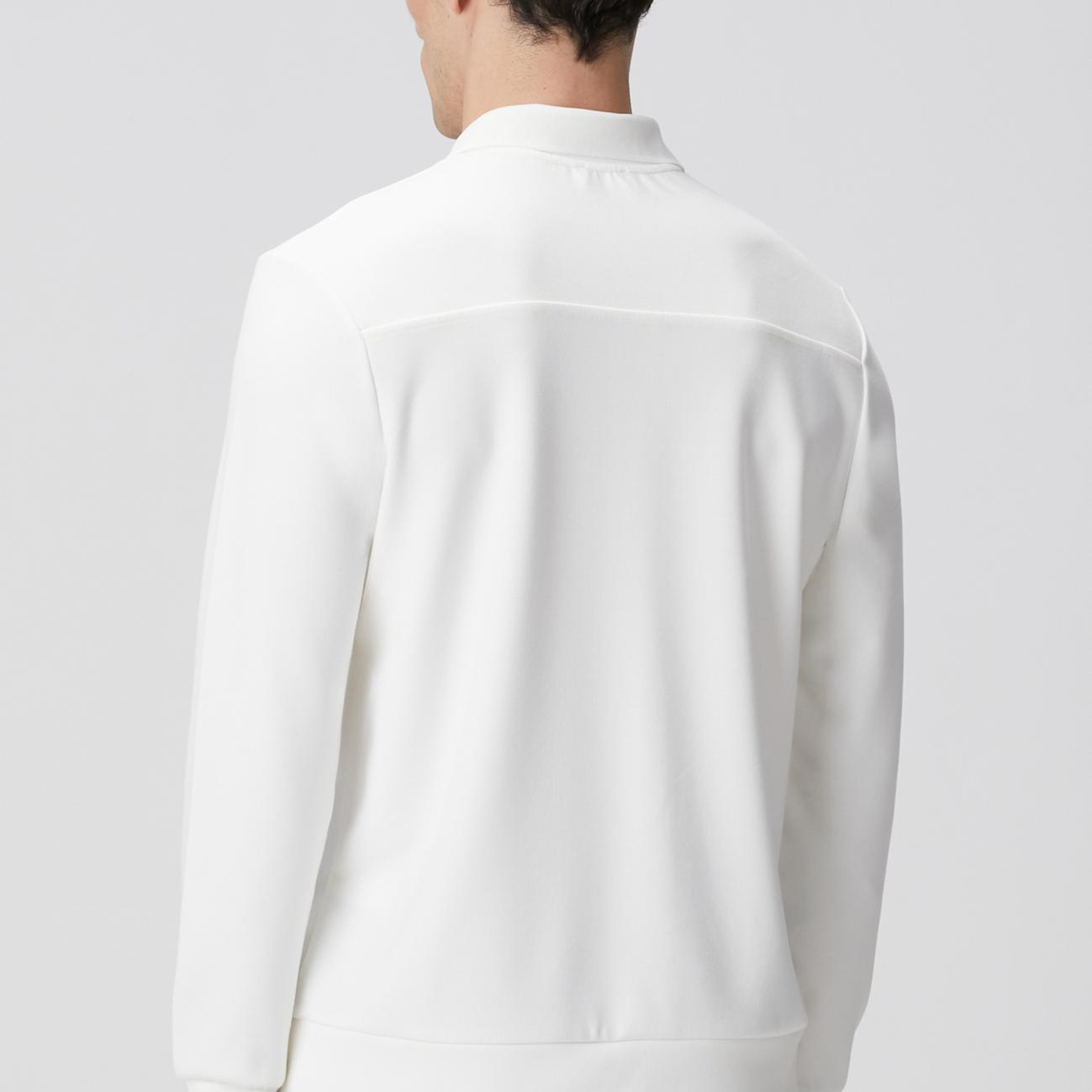 Network Erkek Kırık Beyaz Polo Yaka Çıtçıtlı Sweatshirt