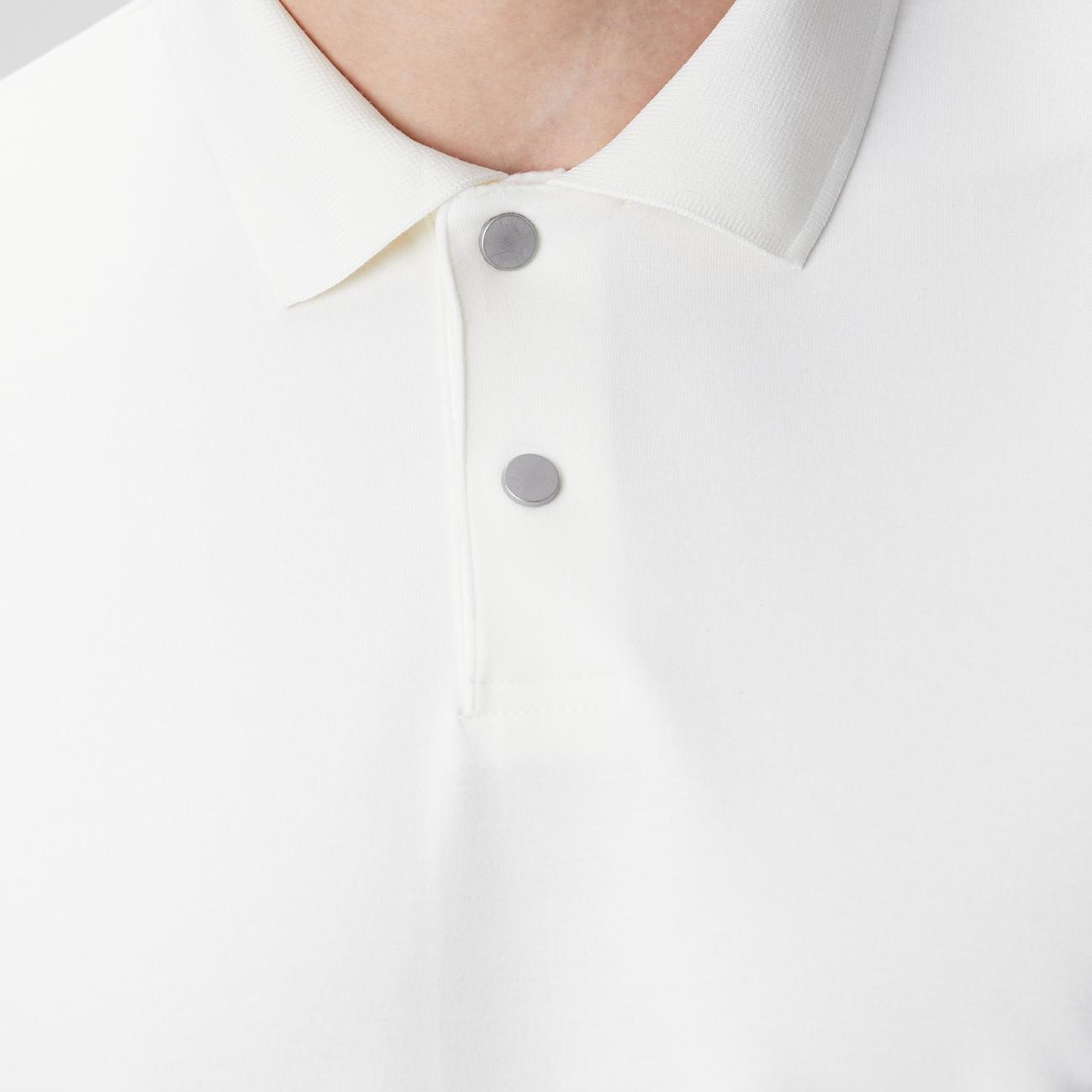 Network Erkek Kırık Beyaz Polo Yaka Çıtçıtlı Sweatshirt