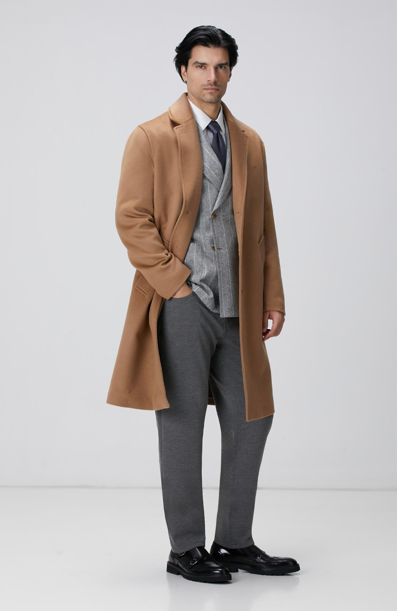 Network Erkek Limited Camel Yün Palto