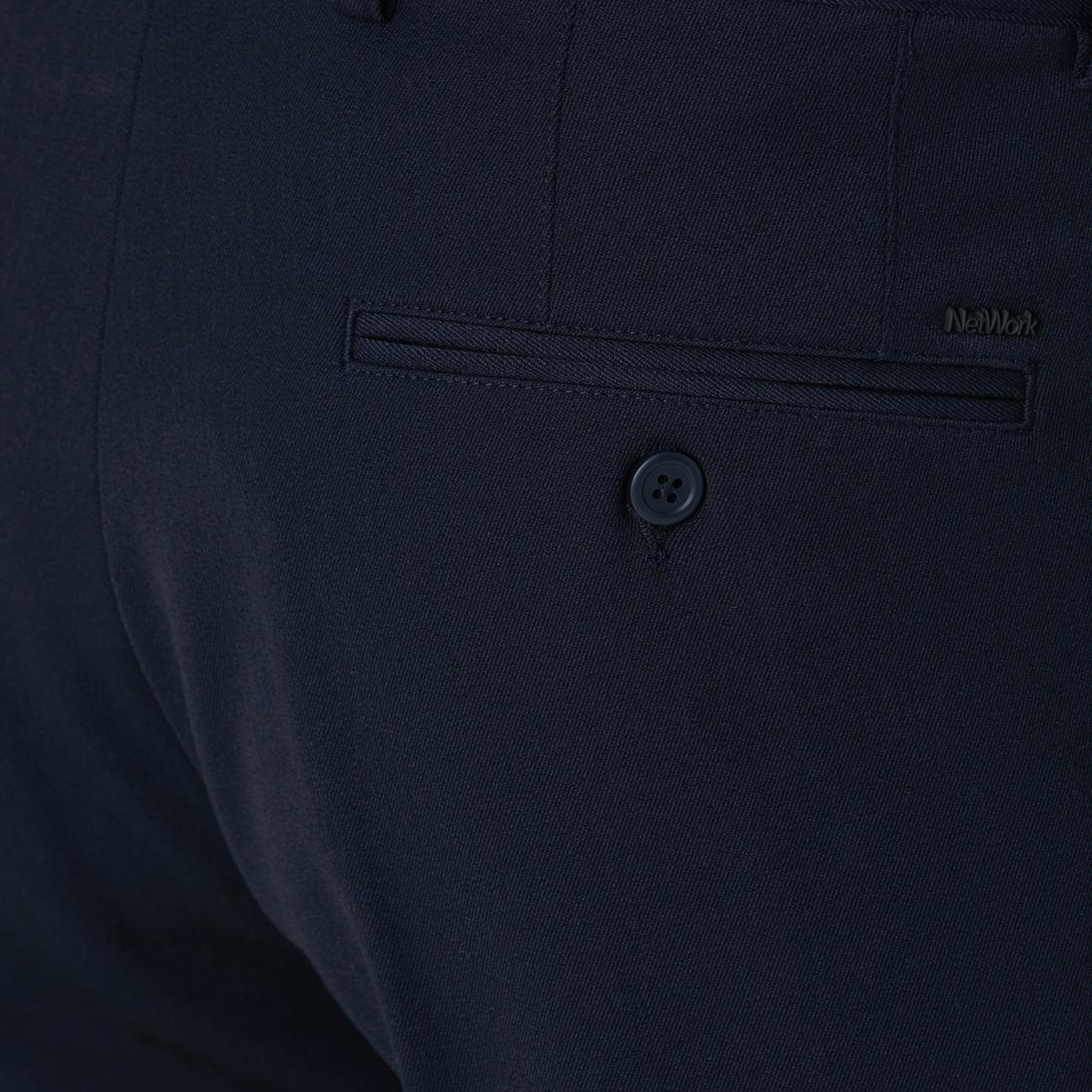 Network Erkek Lacivert Diyagonal Desenli Pantolon