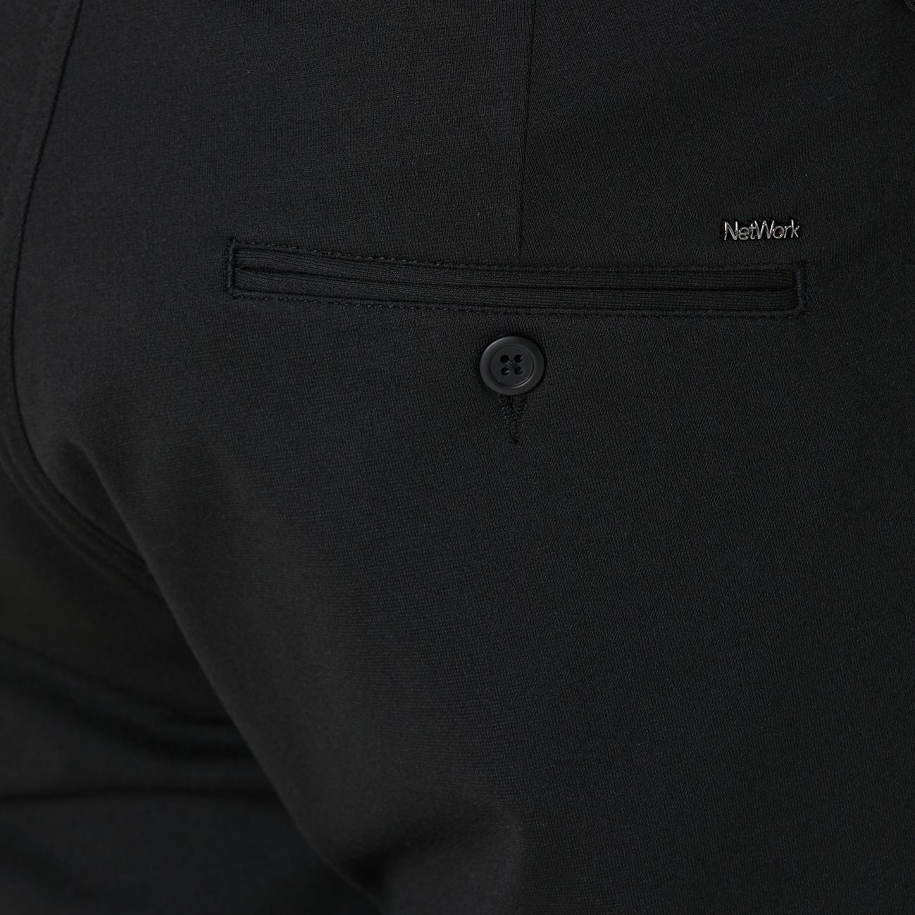 Network Erkek Siyah Diyagonal Örme Pantolon