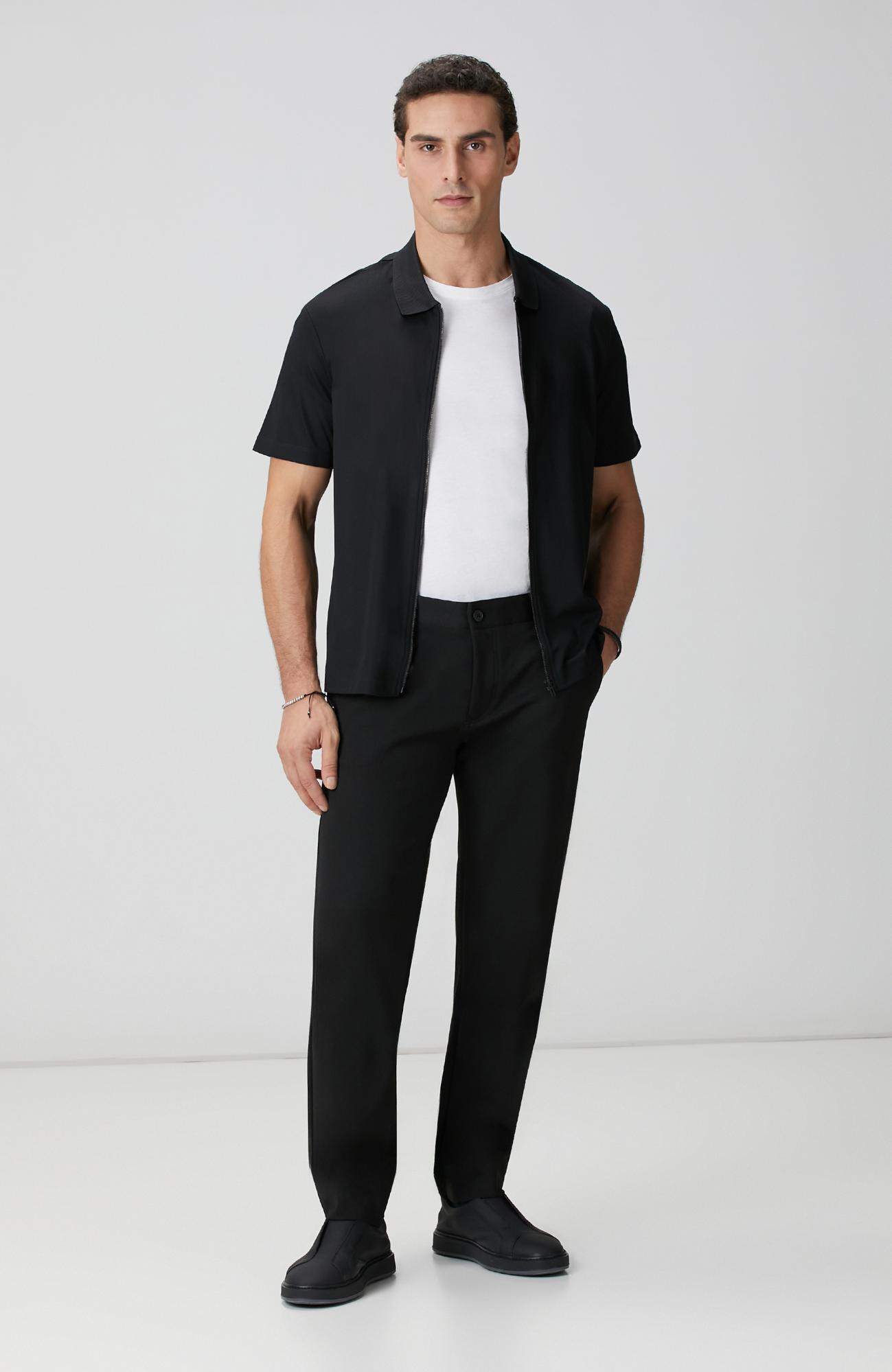 Network Erkek Siyah Diyagonal Örme Pantolon