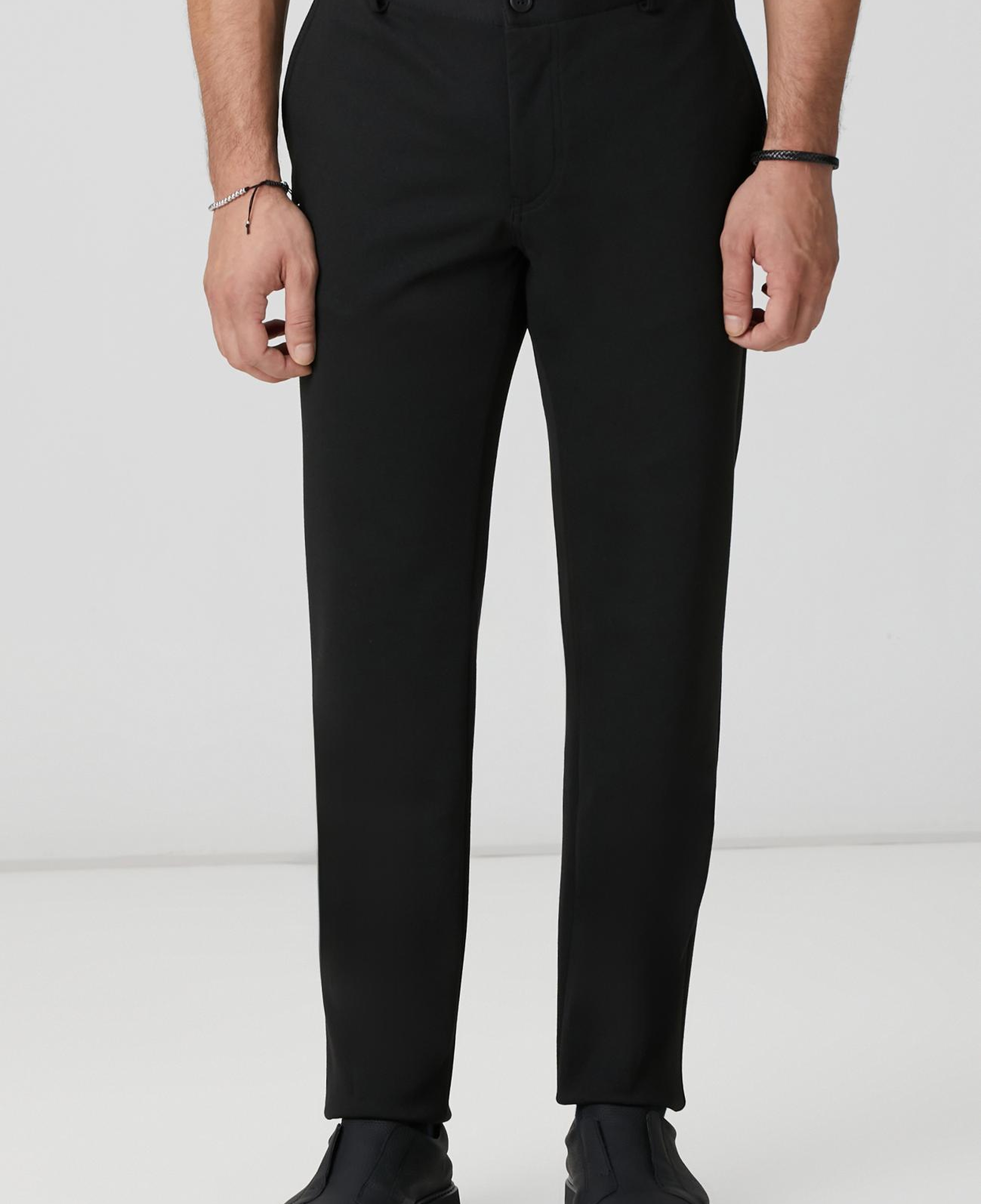 Network Erkek Siyah Diyagonal Örme Pantolon