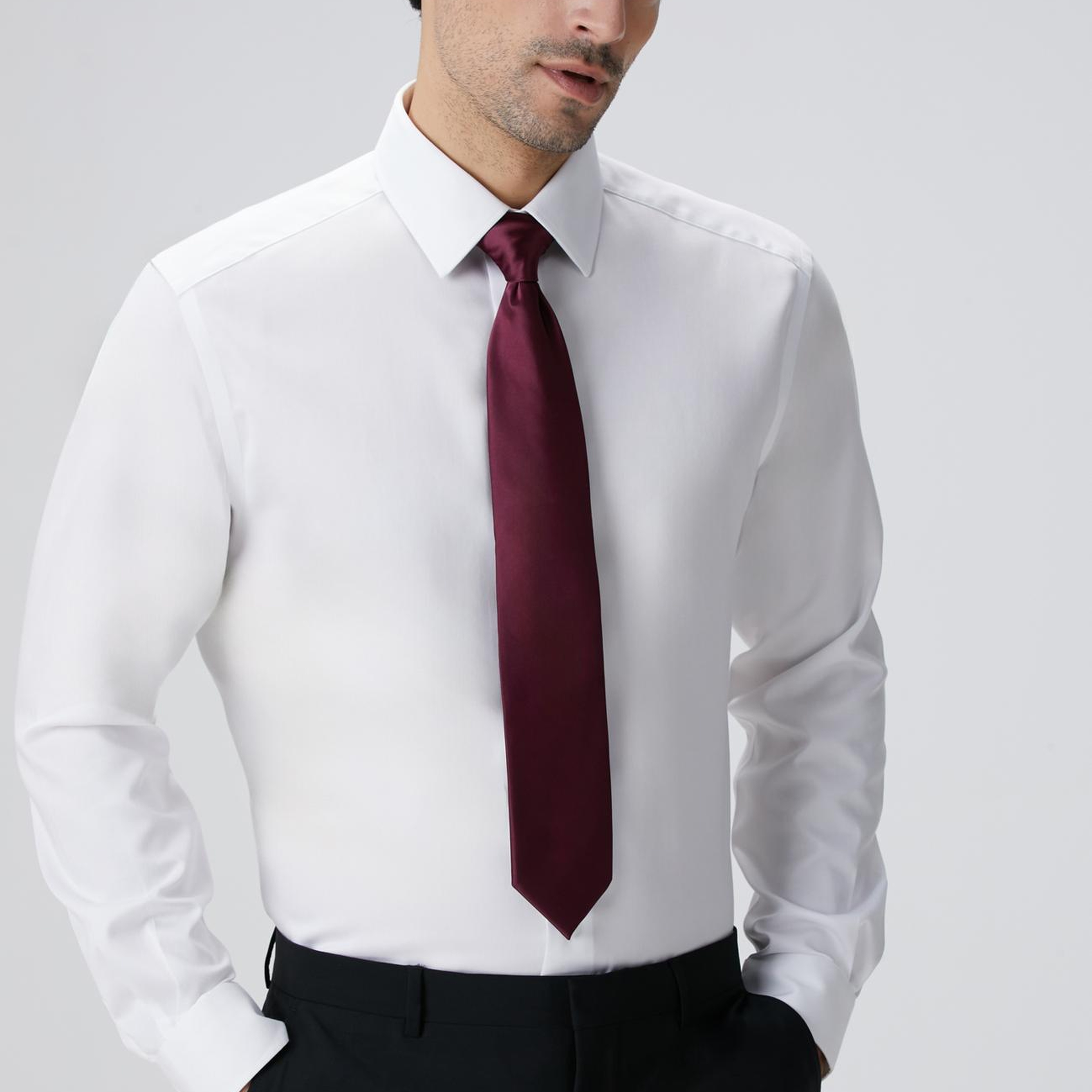 Network Erkek Non-Iron Beyaz Gömlek