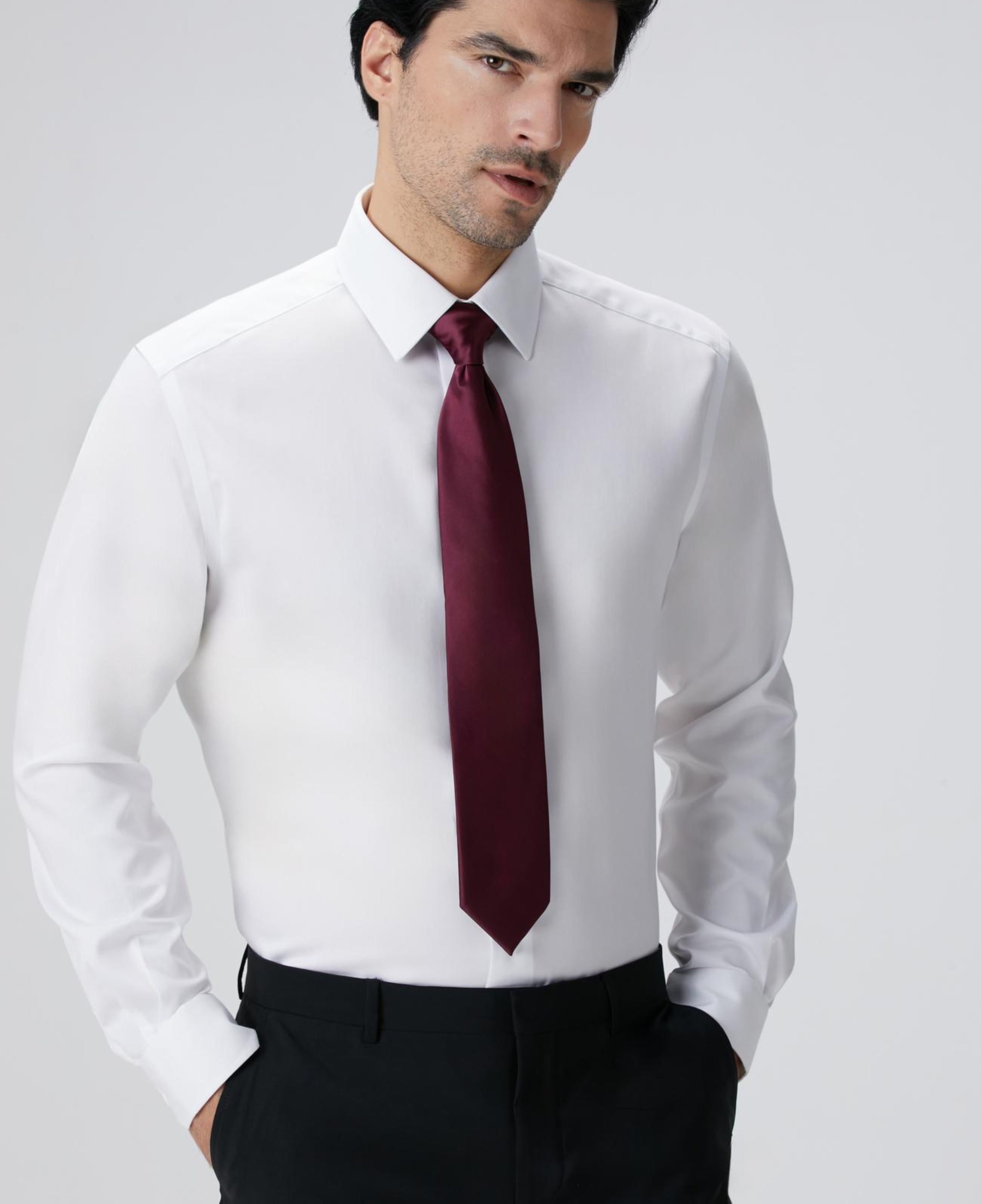 Network Erkek Non-Iron Beyaz Gömlek