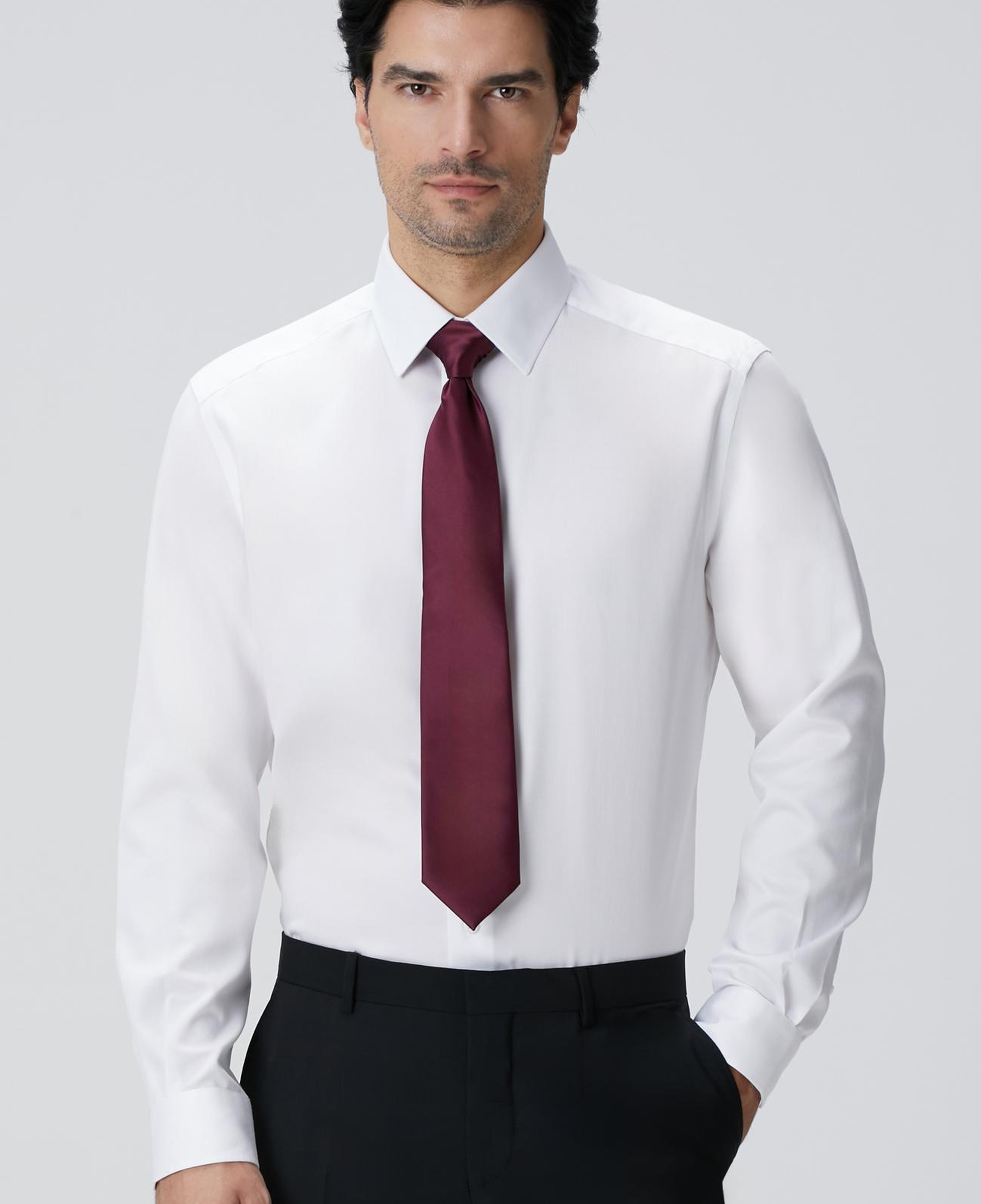 Network Erkek Non-Iron Beyaz Gömlek